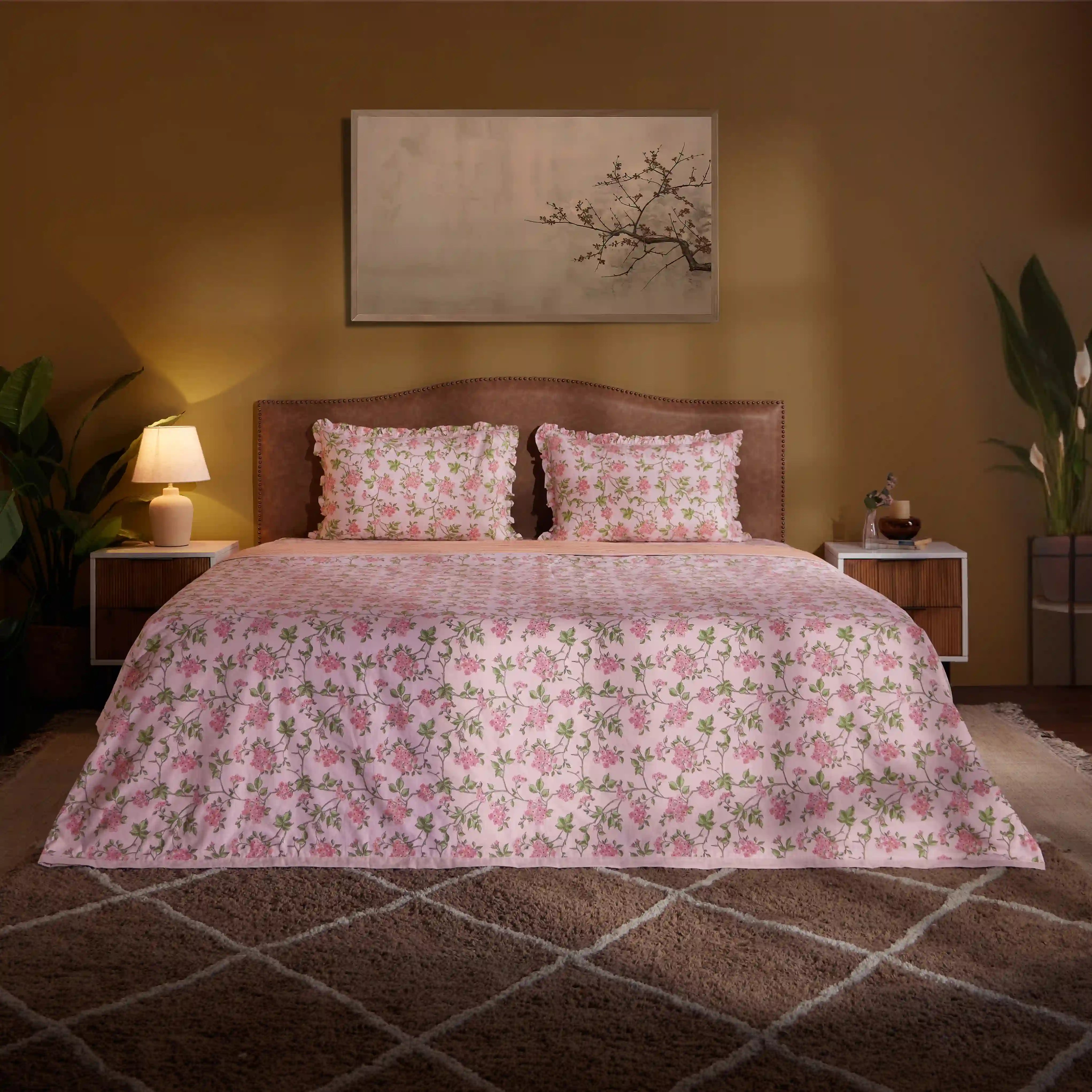 Bloomshire Luxe Printed Dohar-Pink Pink / Double