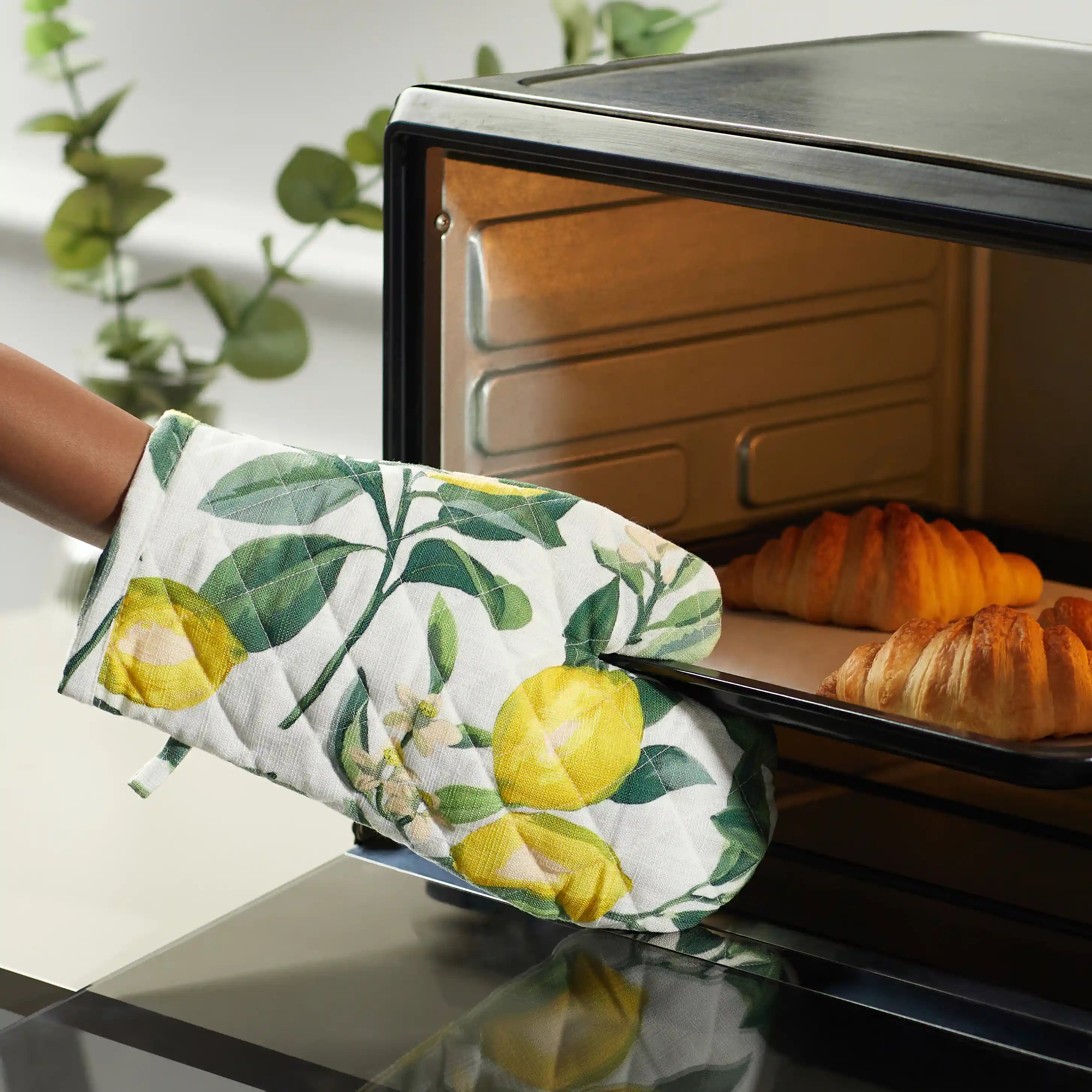 Nonna's Home 100% Polyester Oven Mitts Lemon Zest / Oven Mitt (20cm x 20cm)