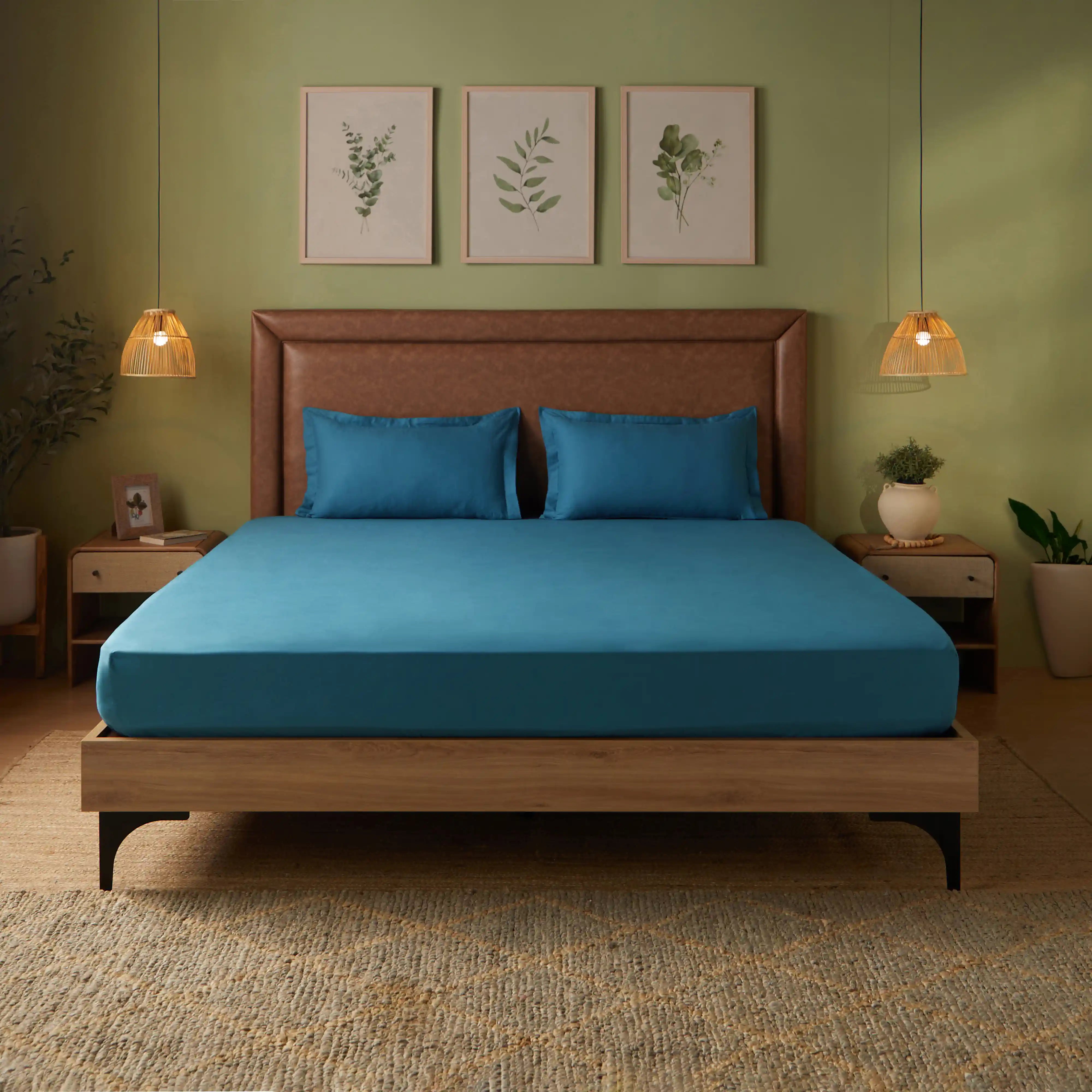 Paleto | Everyday Hues Solid Dyed Cotton Fitted Sheet Set-Mineral Mineral / King