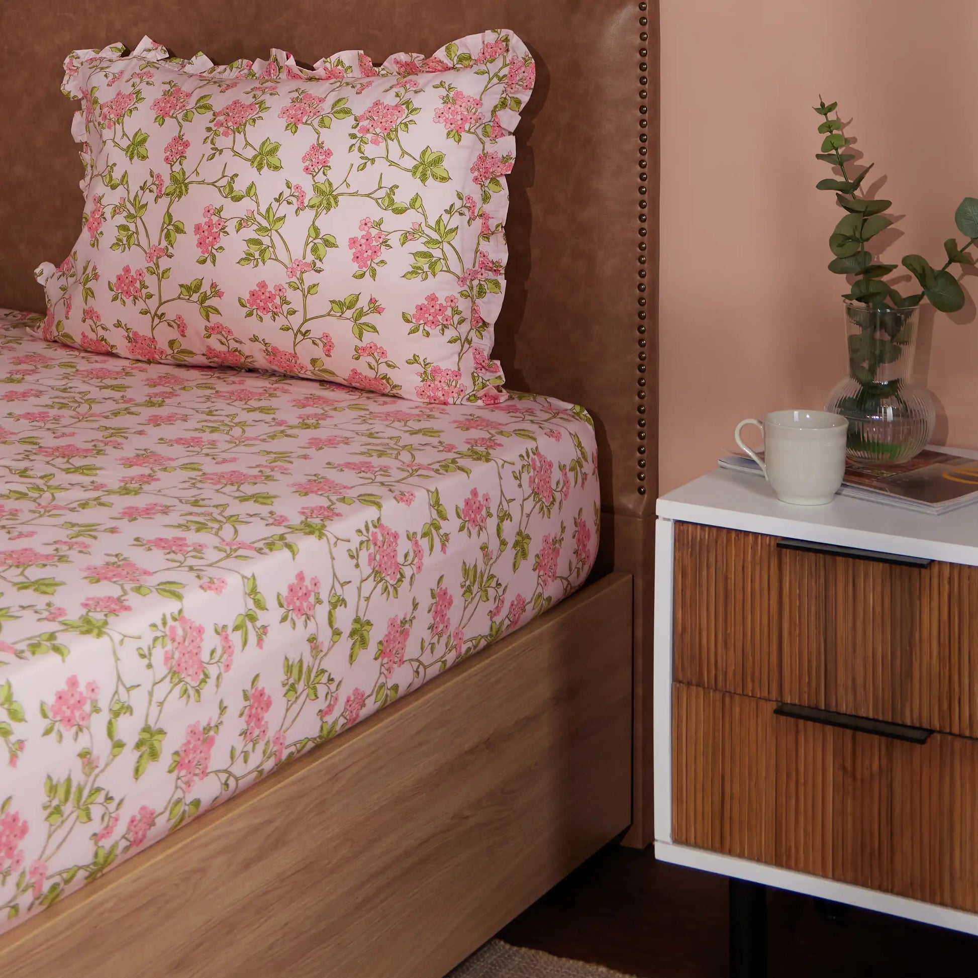 Bloomshire Luxe 100% Cotton Bedsheet Set Pink / Single