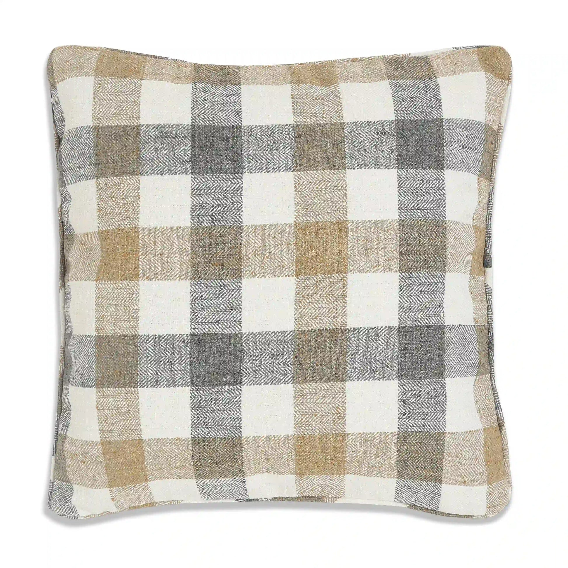 Espricia Woven Cushion Cover | Check Mate Beige / Cushion Cover (51cm x 51cm)