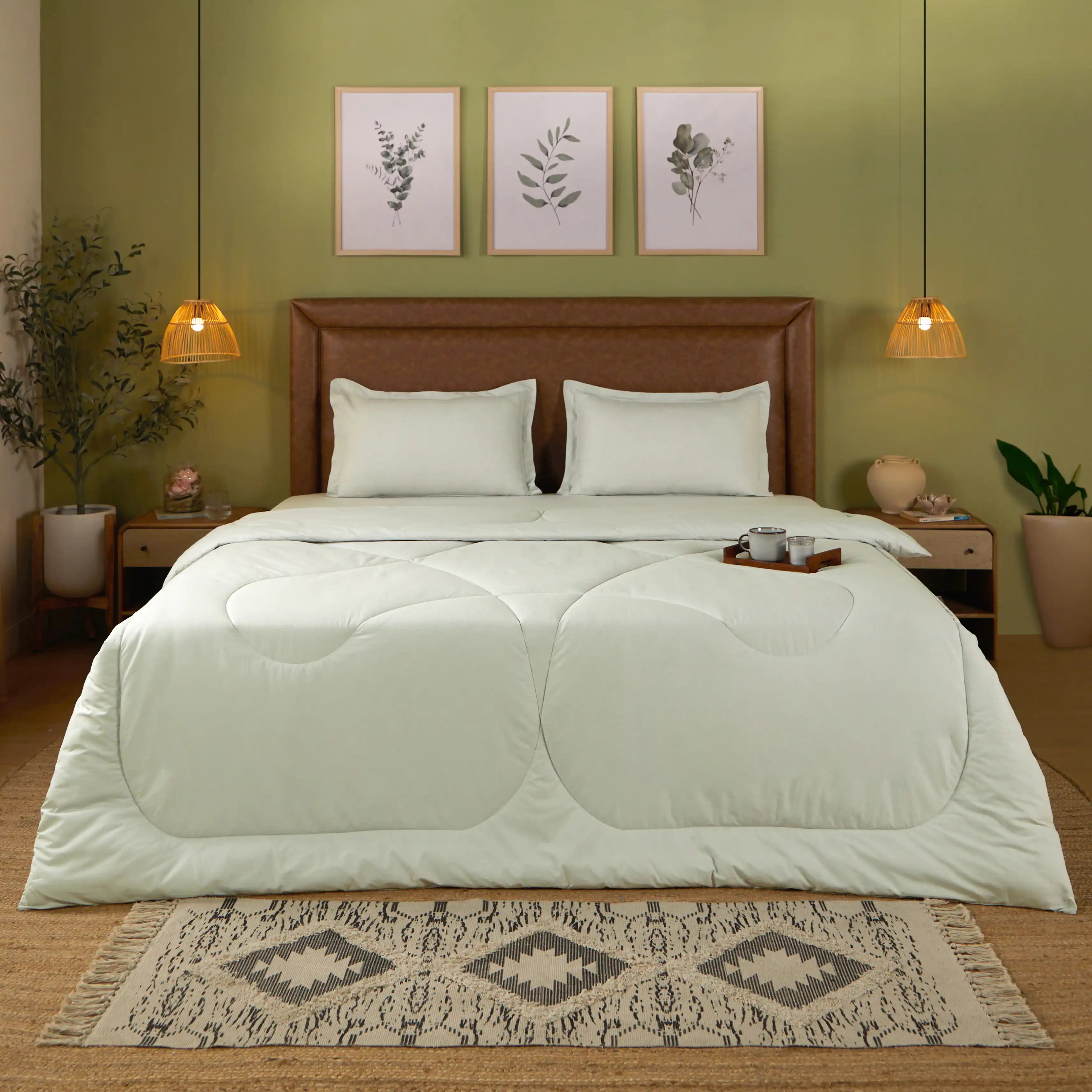 Paleto | Everyday Hues Cotton Solid Dyed 240GSM Comforter for Extra Warmth-Silver Silver / Double