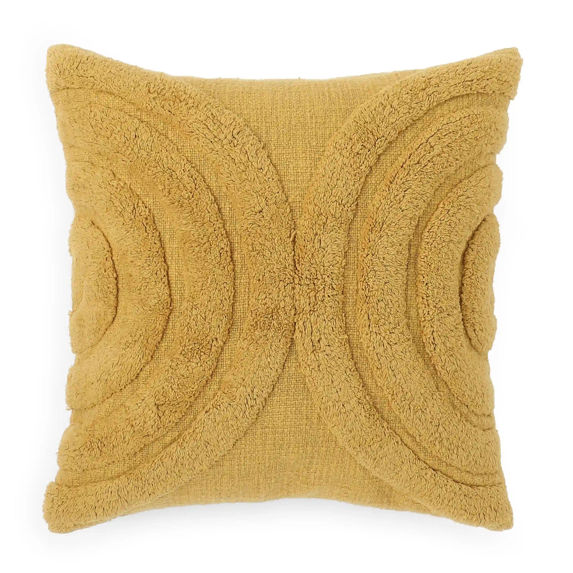 Espricia 100% Cotton Tufted Cushion Cover | Golden Hour Butterscotch / Cushion Cover (51cm x 51cm)