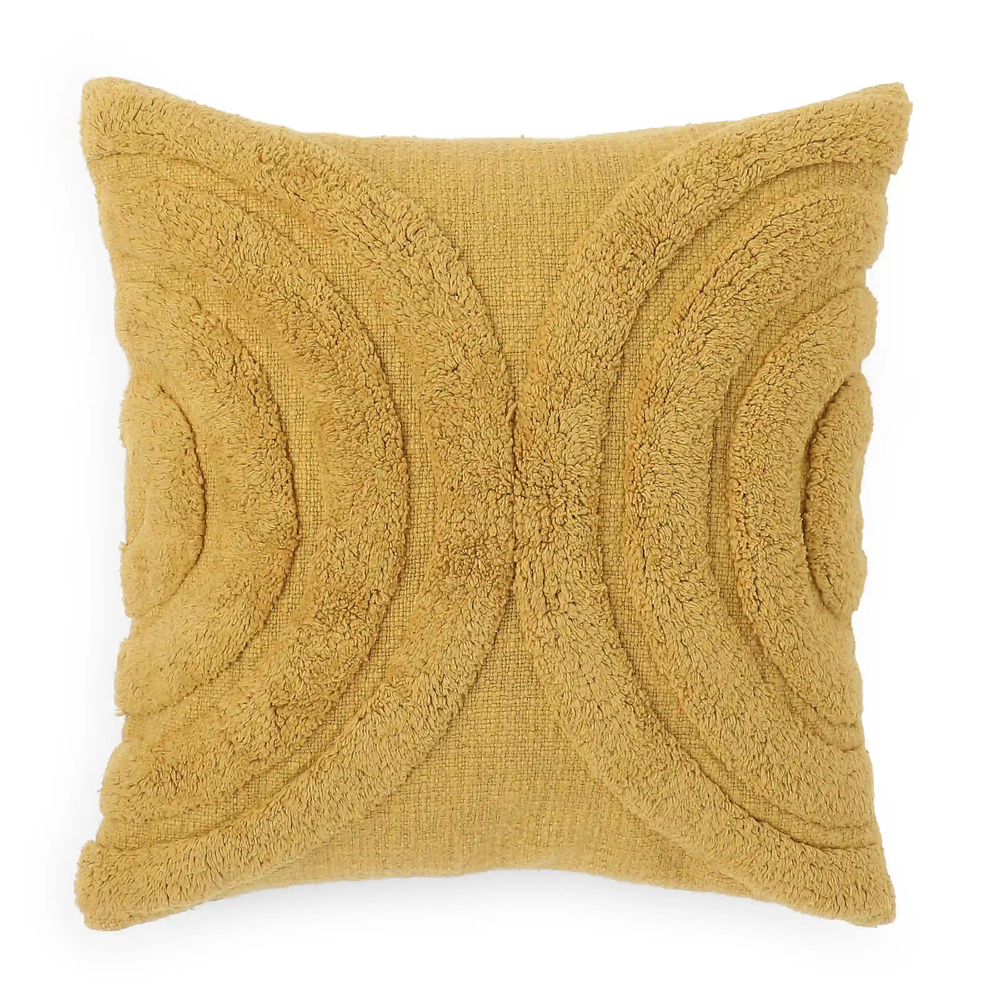 Espricia 100% Cotton Tufted Cushion Cover | Golden Hour Butterscotch / Cushion Cover (51cm x 51cm)