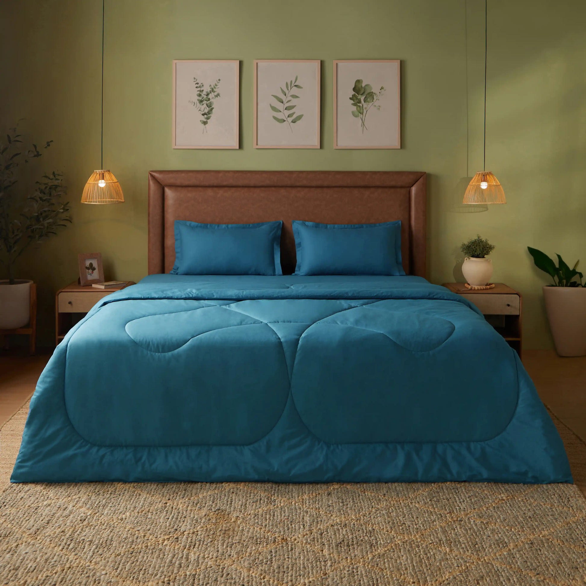 Paleto | Everyday Hues Cotton Solid Dyed 120GSM Comforter-Mineral Mineral / Double