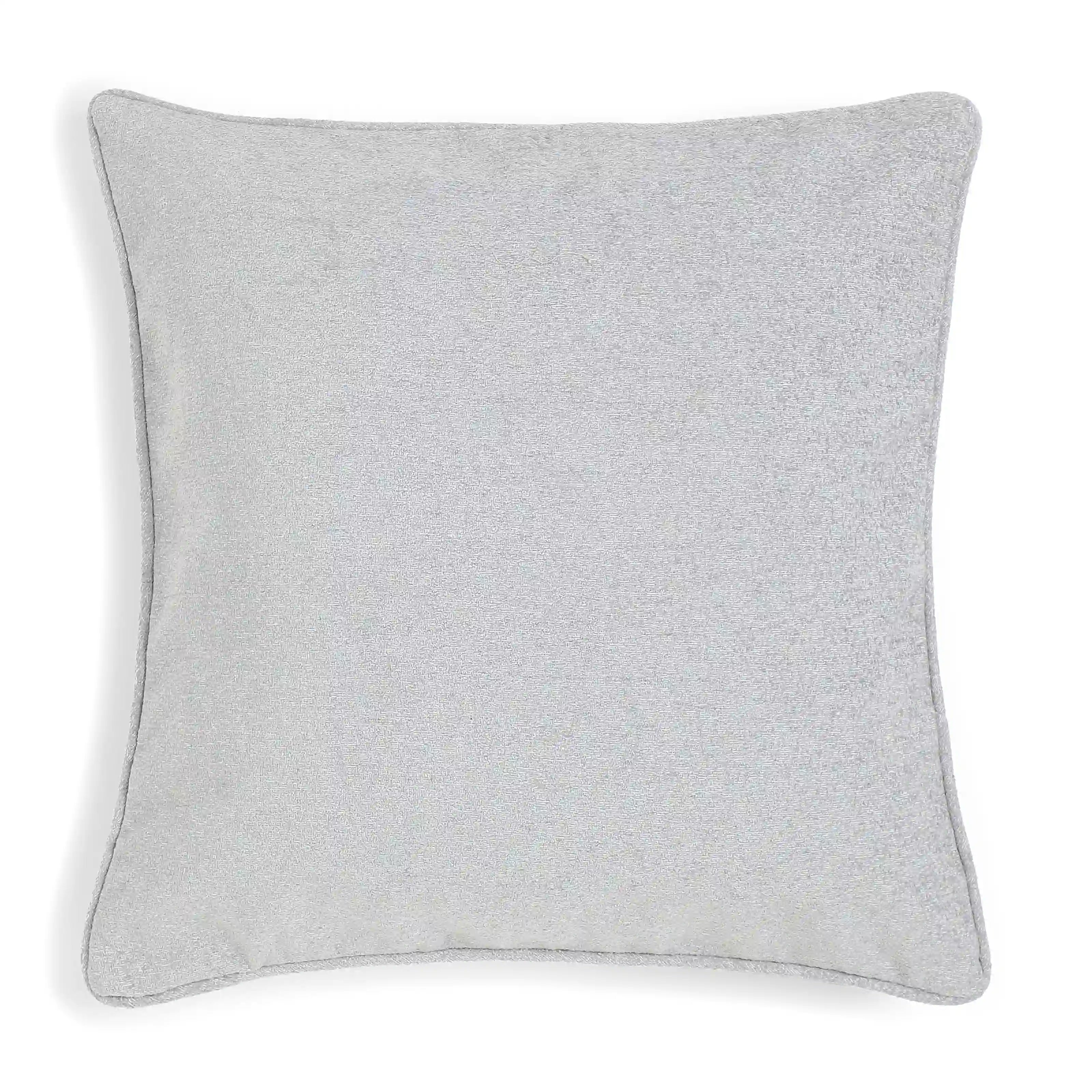 Vissencia Solid Cushion Cover | Textured Crush Silver Ash / Cushion Cover (51cm x 51cm)