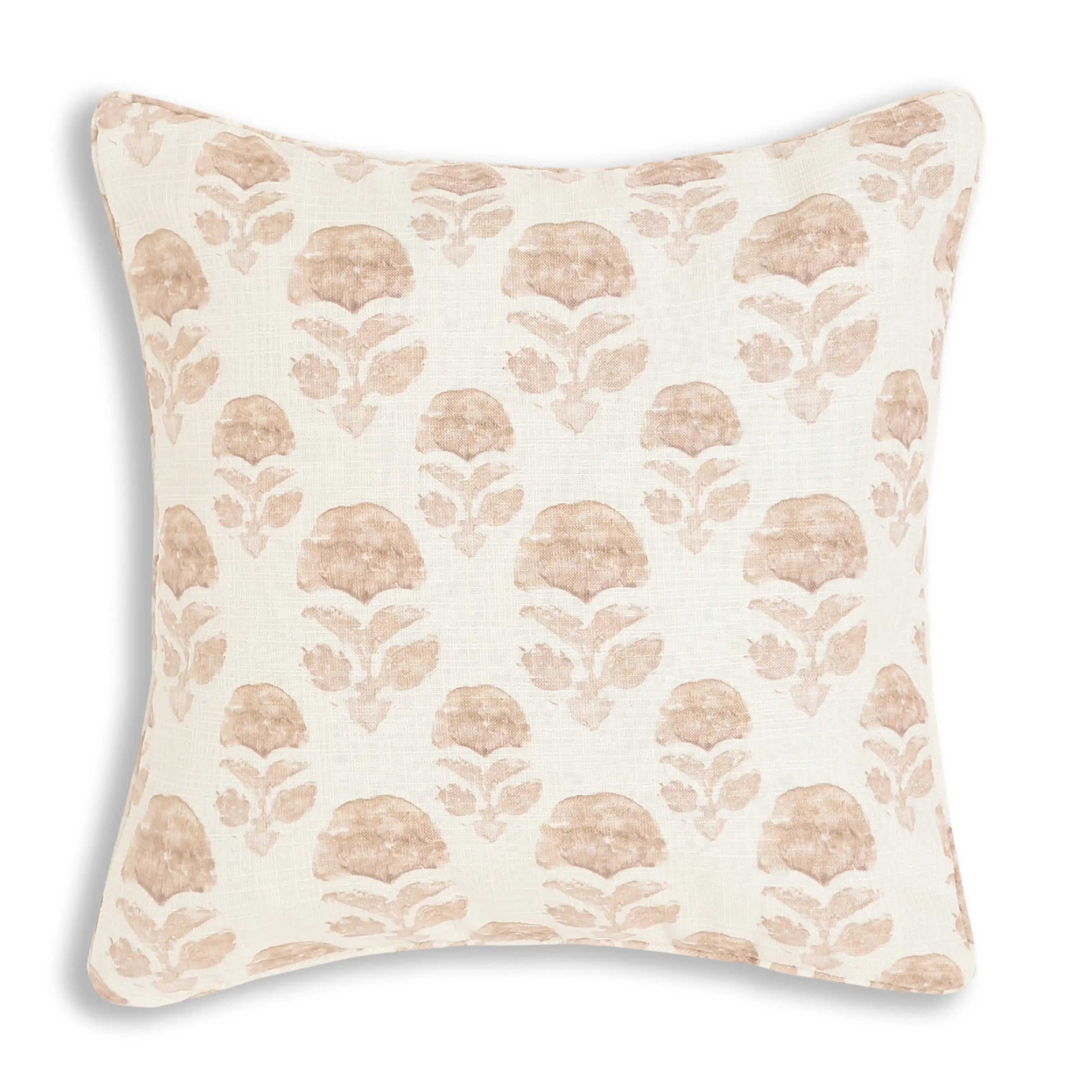 Espricia Printed Cushion Cover | Jaipuri Tales Warm Oat / Cushion Cover (51cm x 51cm)