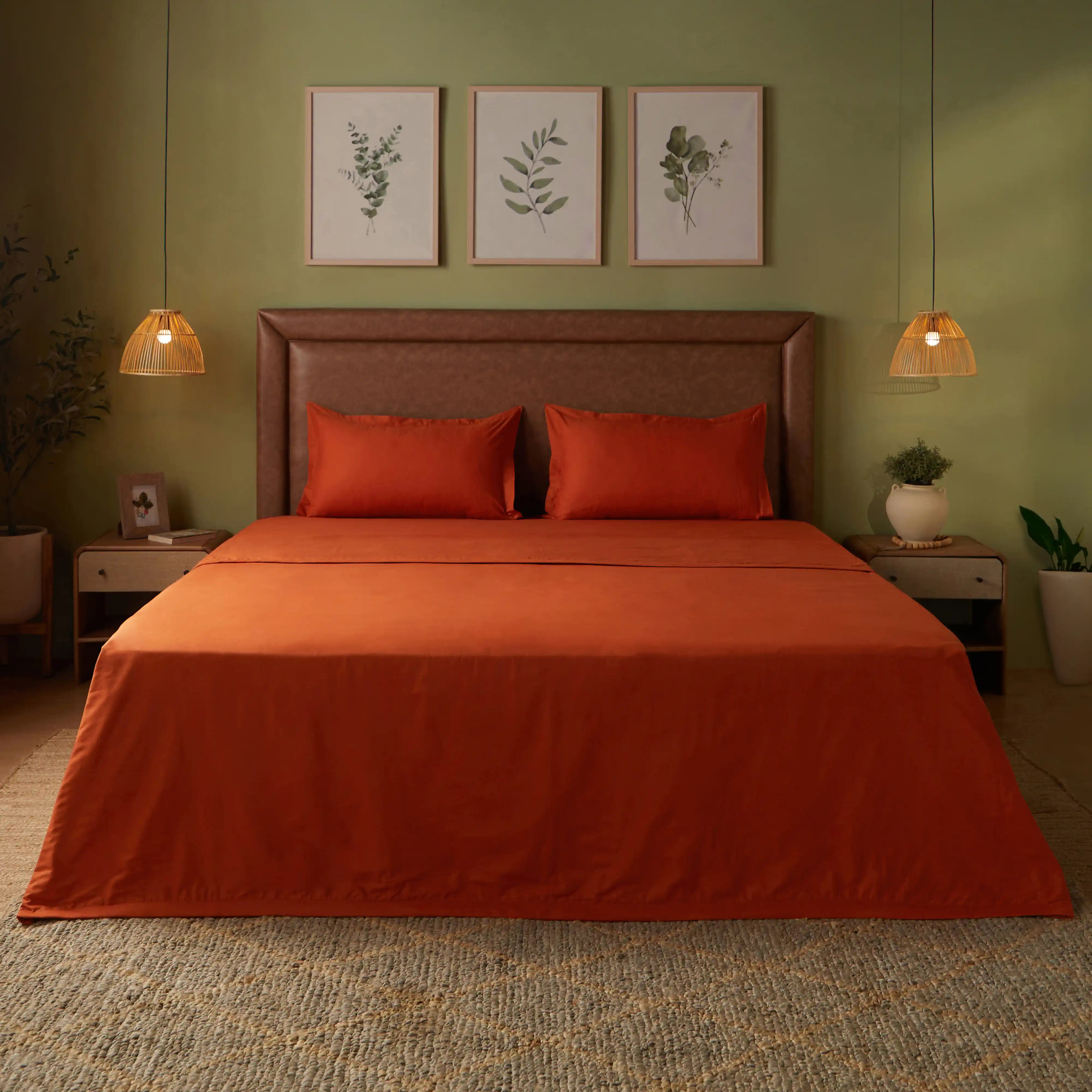 Paleto | Everyday Hues Cotton Solid Dyed Dohar with Super Soft Flannel Layering-Rust Rust / Double