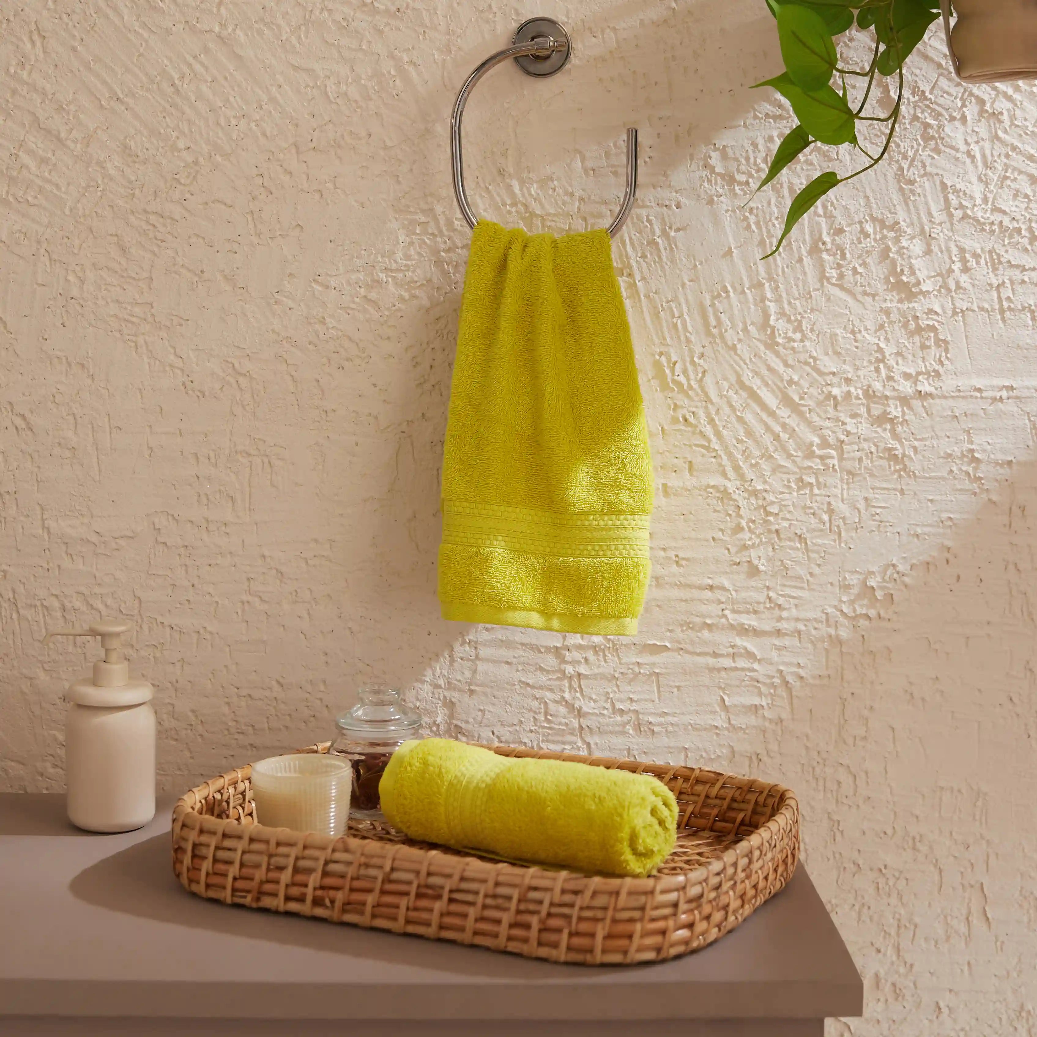 Paleto 100% Cotton Hand Towel Apple Green / Hand Towel (40cm x 60cm)