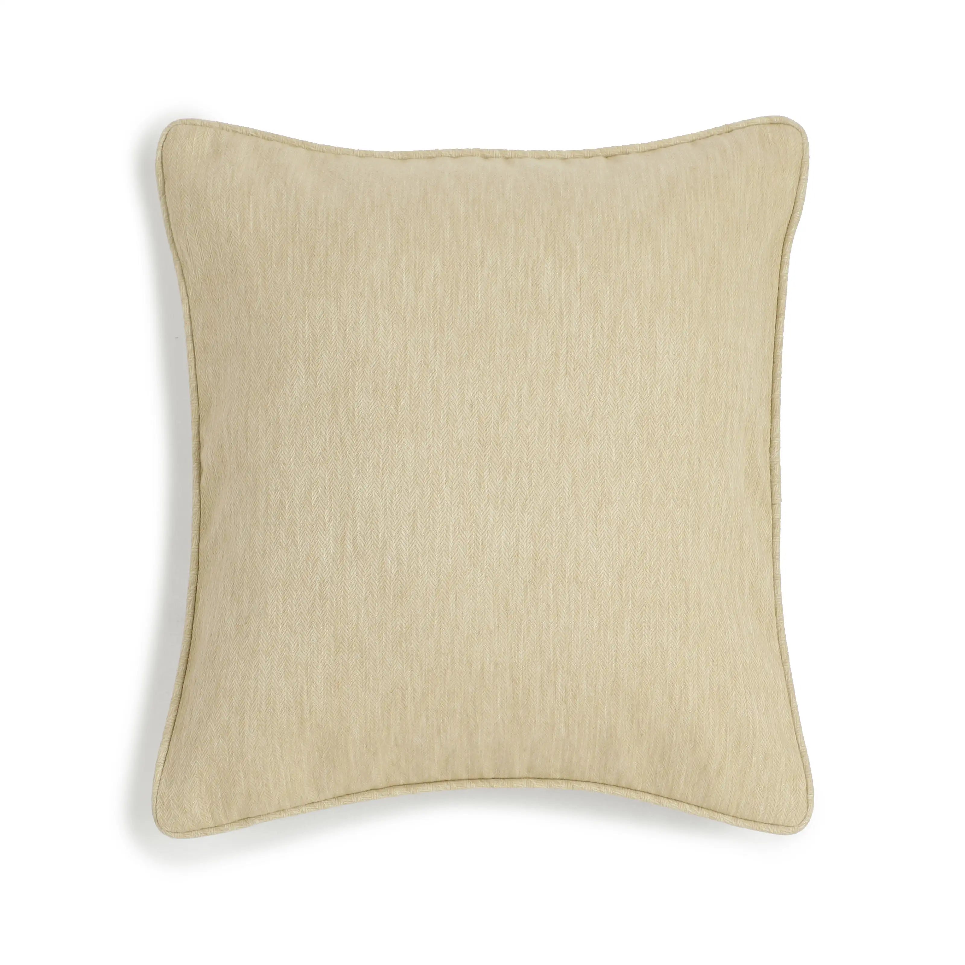 Vissencia Solid Cushion Cover | Textured Weaves Almond Whisper / Cushion Cover (41cm x 41cm)