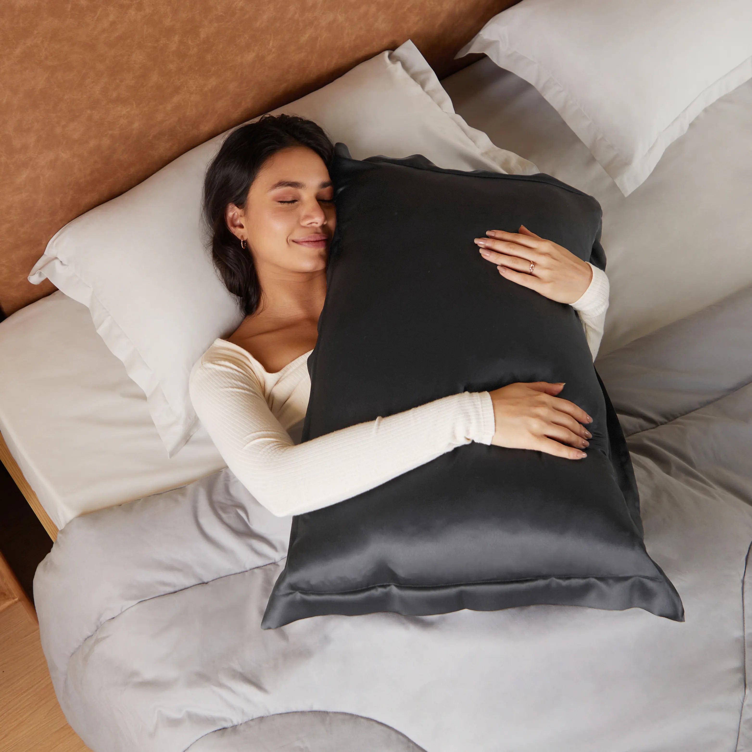 Lisseto 100% Mulberry Silk Pillow Cover Jet Black