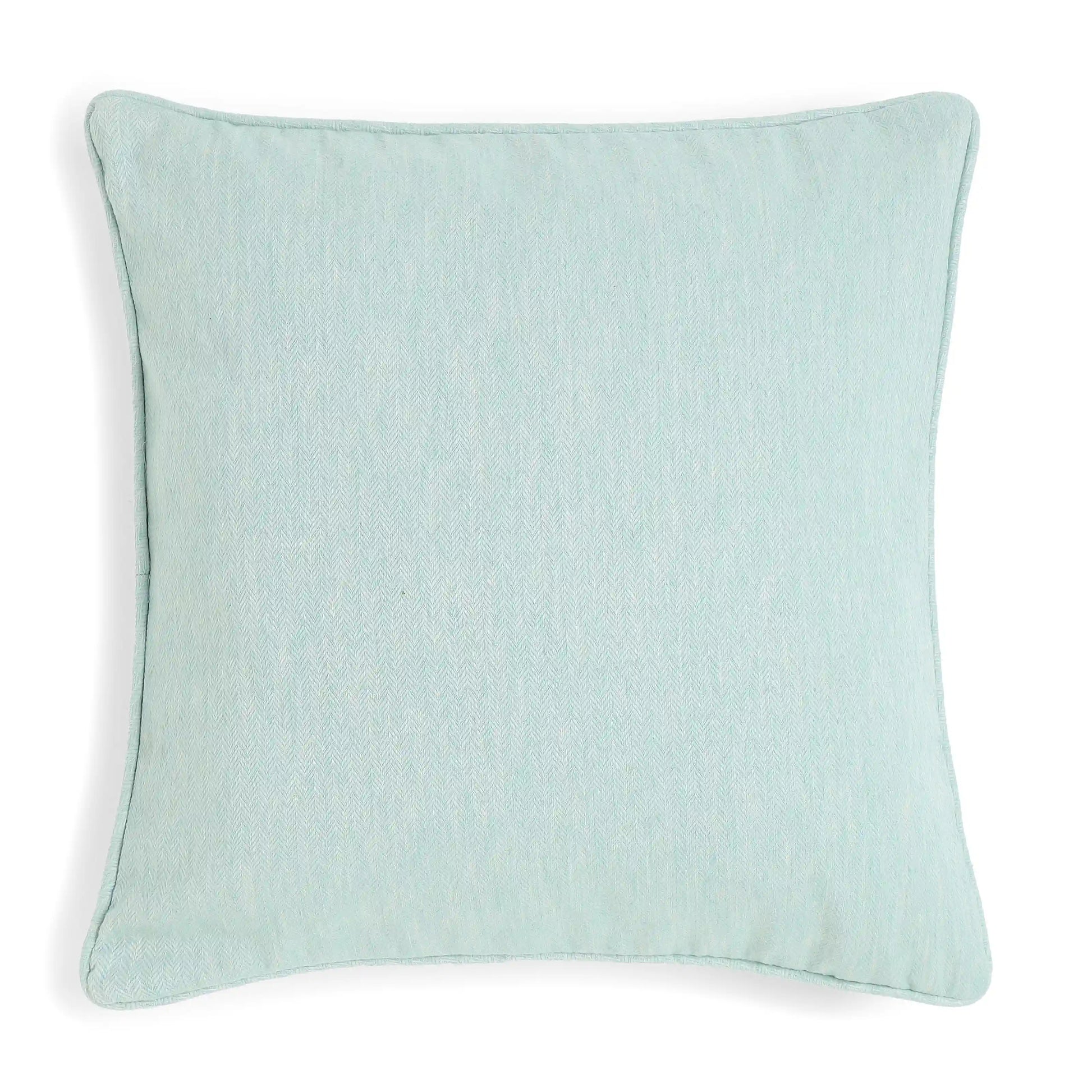 Vissencia Solid Cushion Cover | Textured Weaves Blue Sky / Cushion Cover (51cm x 51cm)