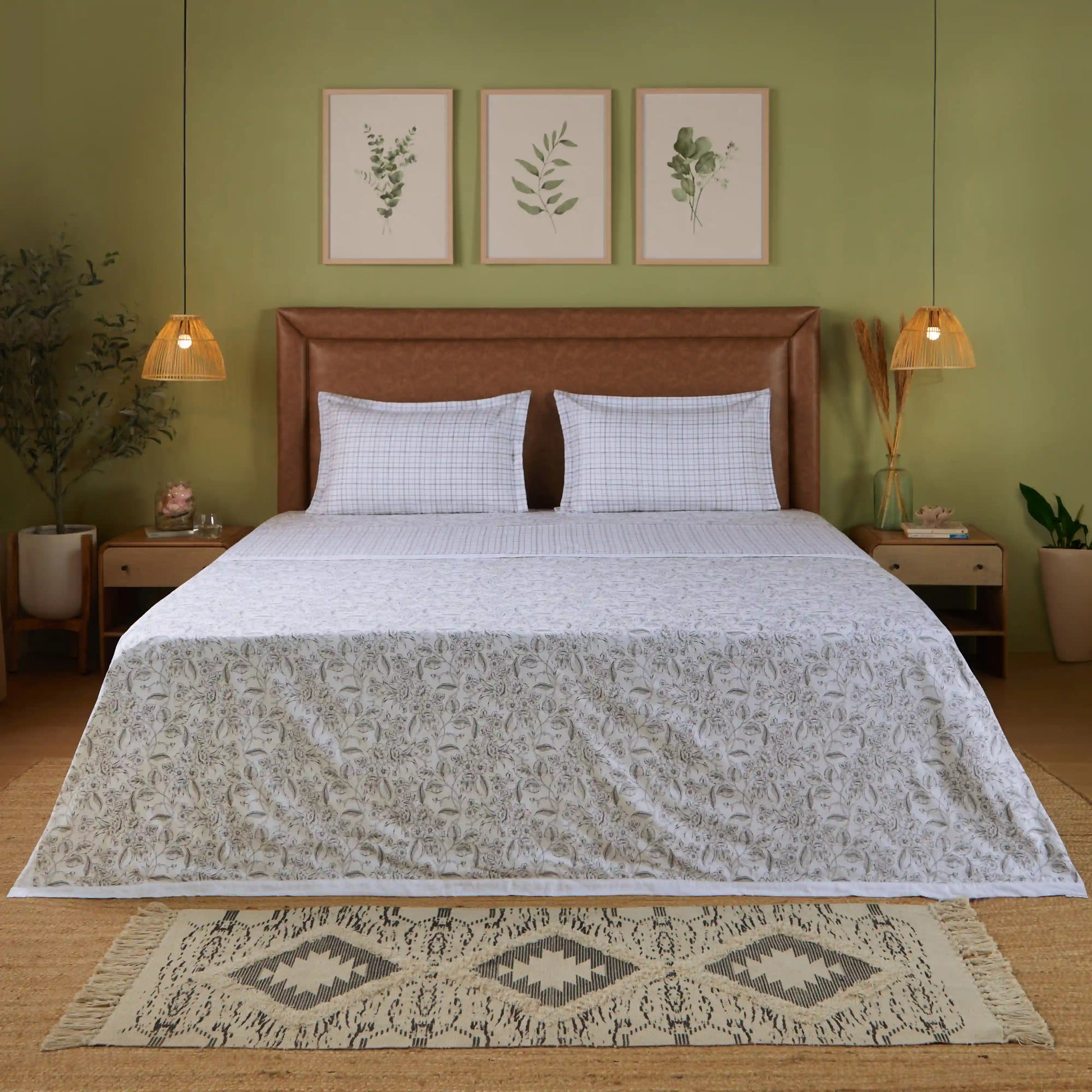 Mishella Printed Charcoal Bloom Dohar Charcoal Bloom / Double