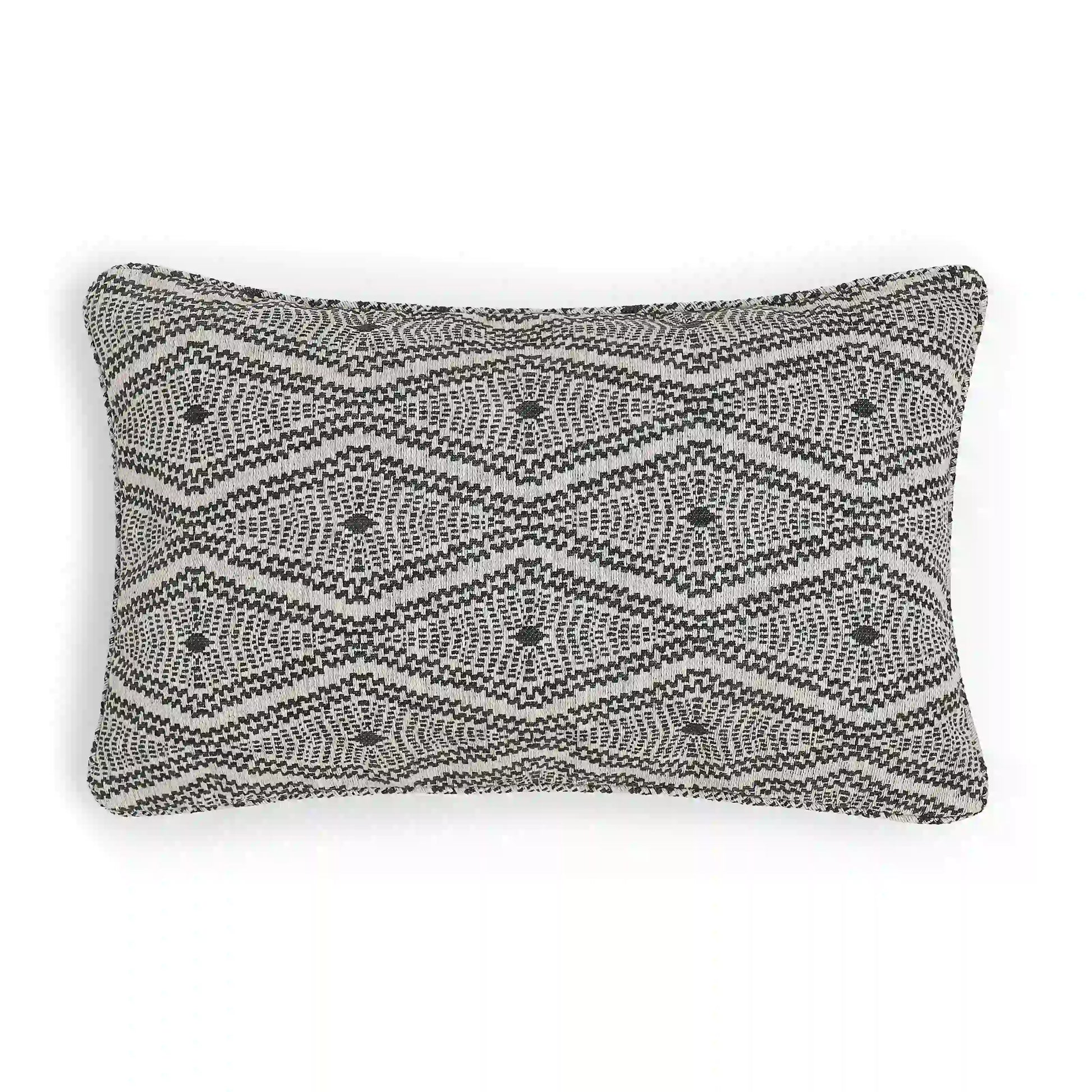 Espricia Woven Cushion Cover | Monochrome Threads Ebony / Cushion Cover (41cm x 66cm)