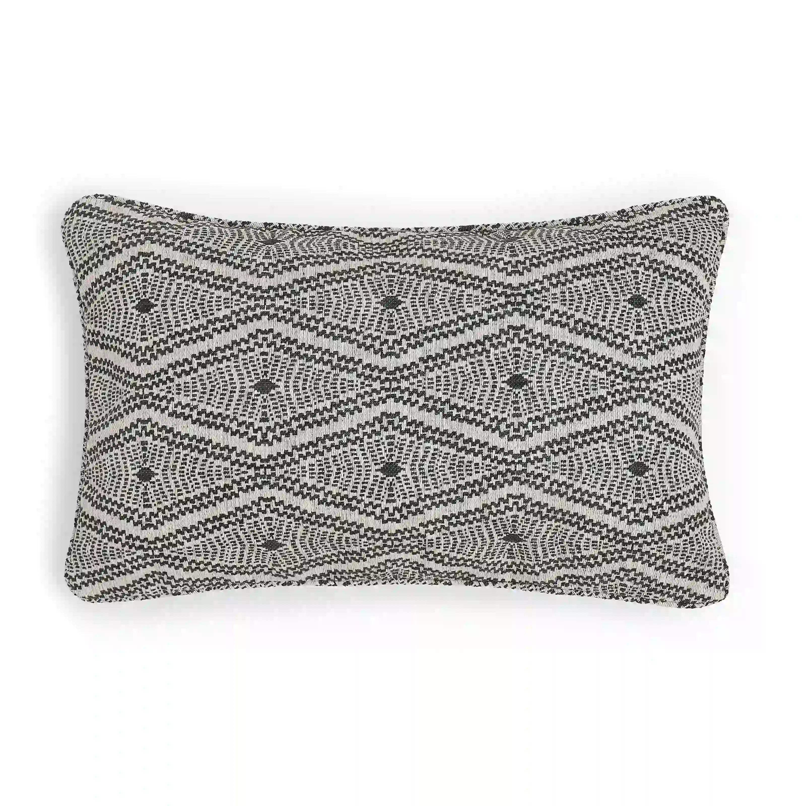 Espricia Woven Cushion Cover | Monochrome Threads Ebony / Cushion Cover (41cm x 66cm)