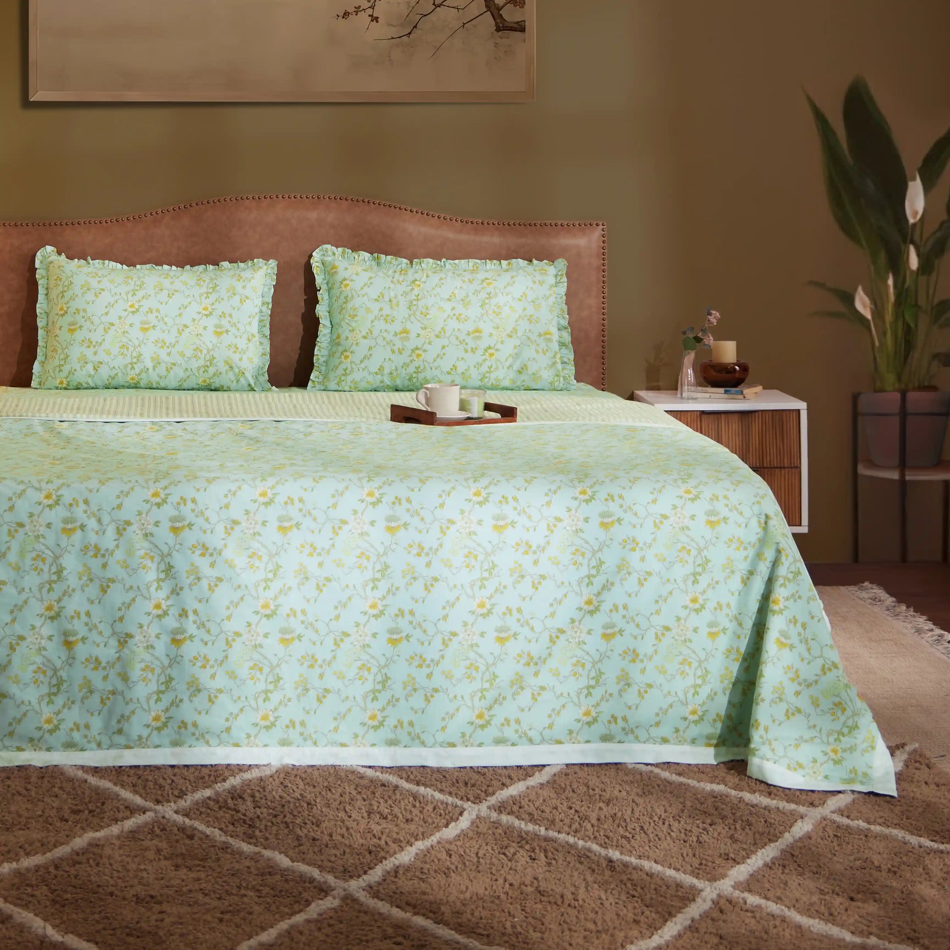 Bloomshire Luxe Printed Dohar-Light Blue Light Blue / Double