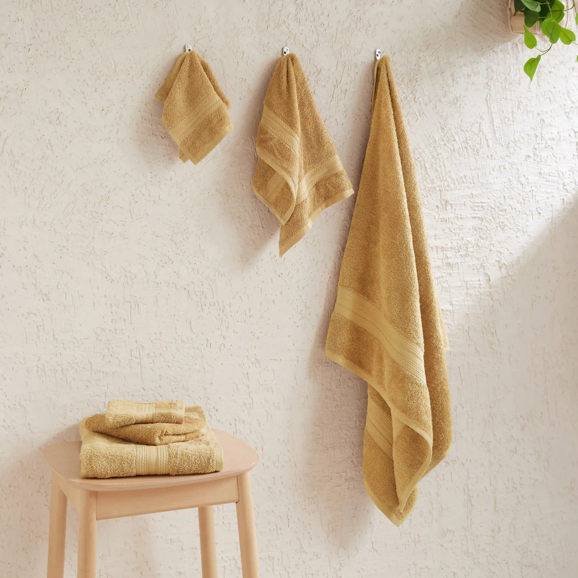 Paleto | Everyday Essentials Absorbent Ring Spun Cotton 6 Piece Terry Towel Set | Set of Bath, Hand & Face Towels Beige / 6 Piece Set