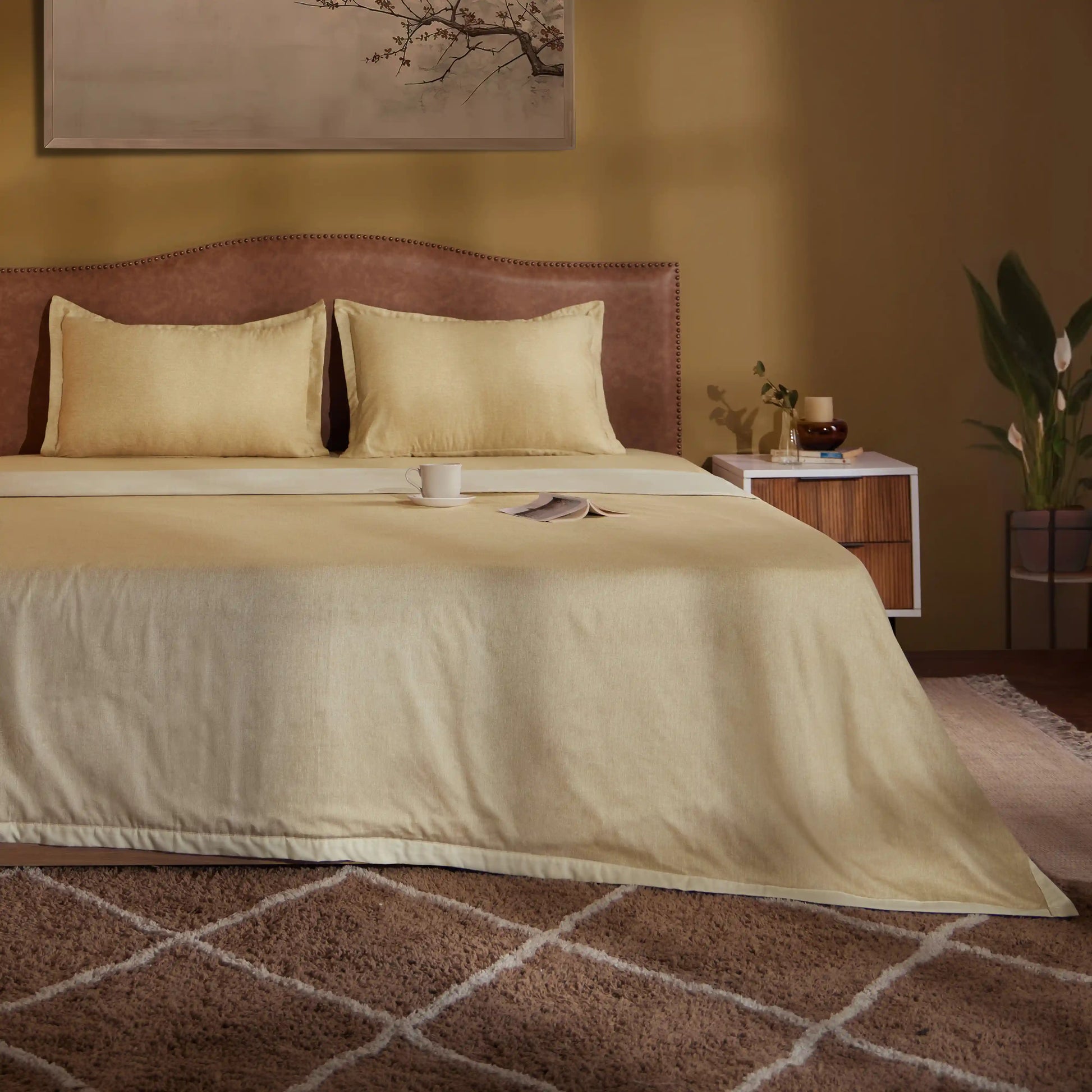 Yutori 100% Cotton Dohar Beige / Double