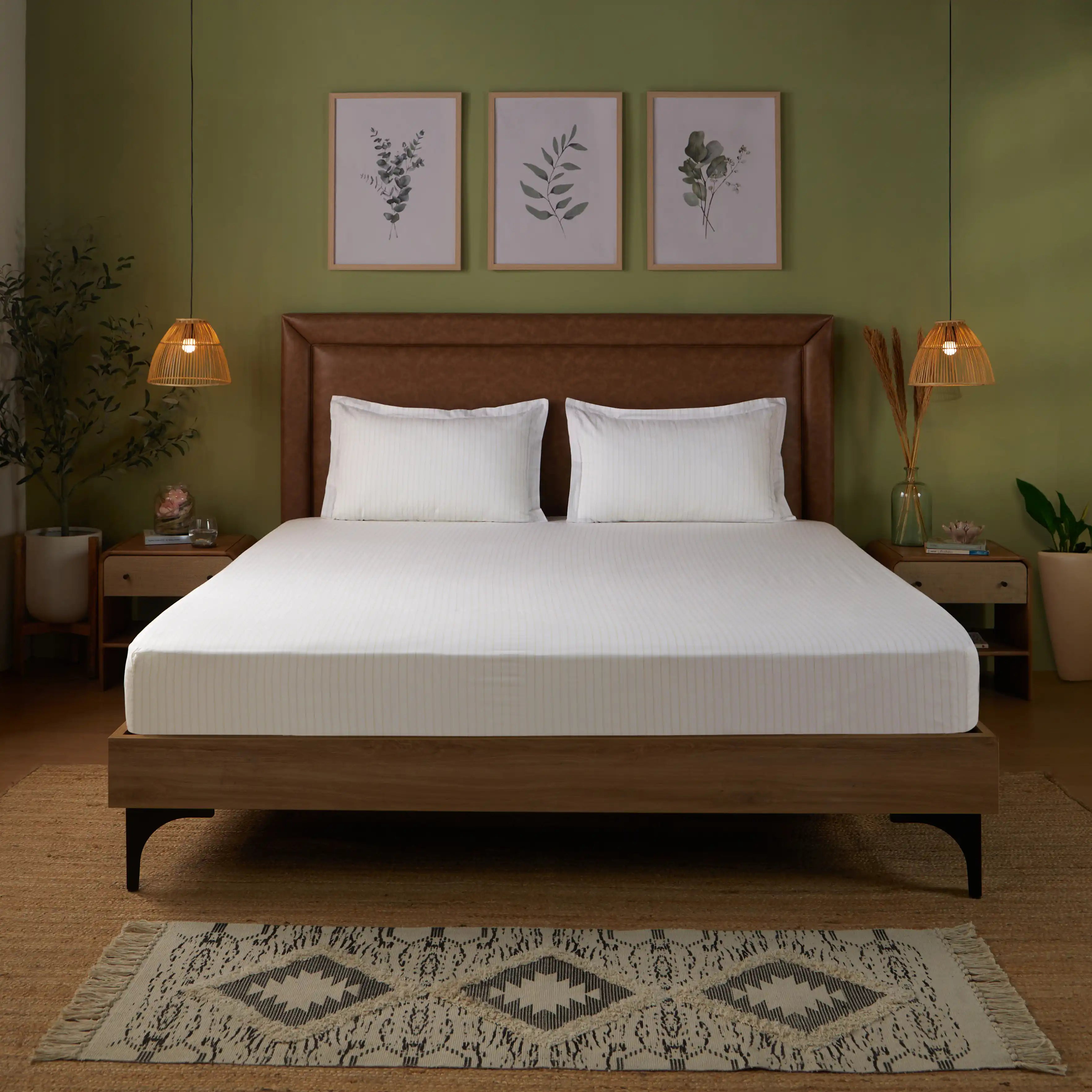 Bloomshire Classic | Everyday Charm Printed Cotton Bedsheet Set-Beige Beige / Queen