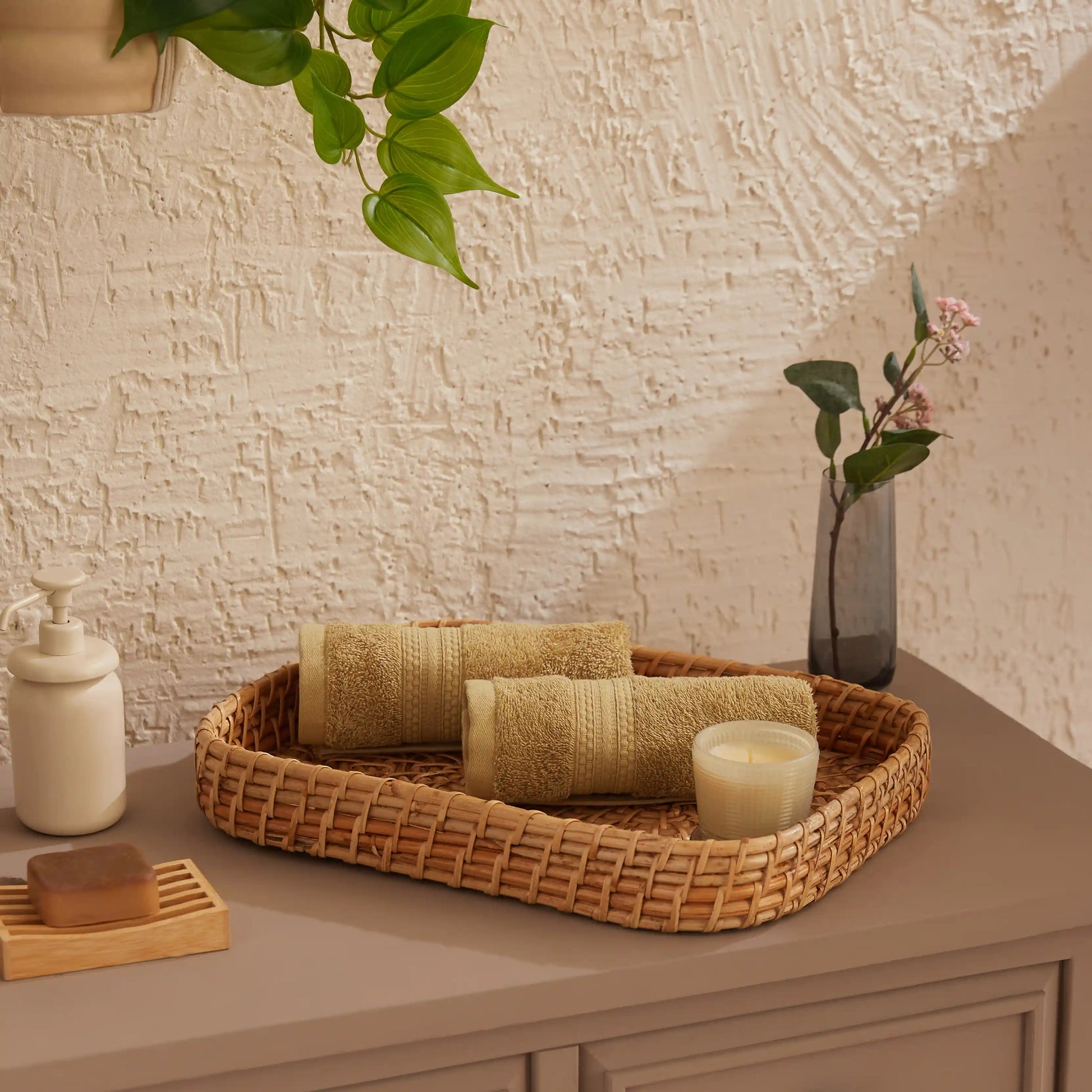 Paleto 100% Cotton Hand Towel Beige / Hand Towel (40cm x 60cm)