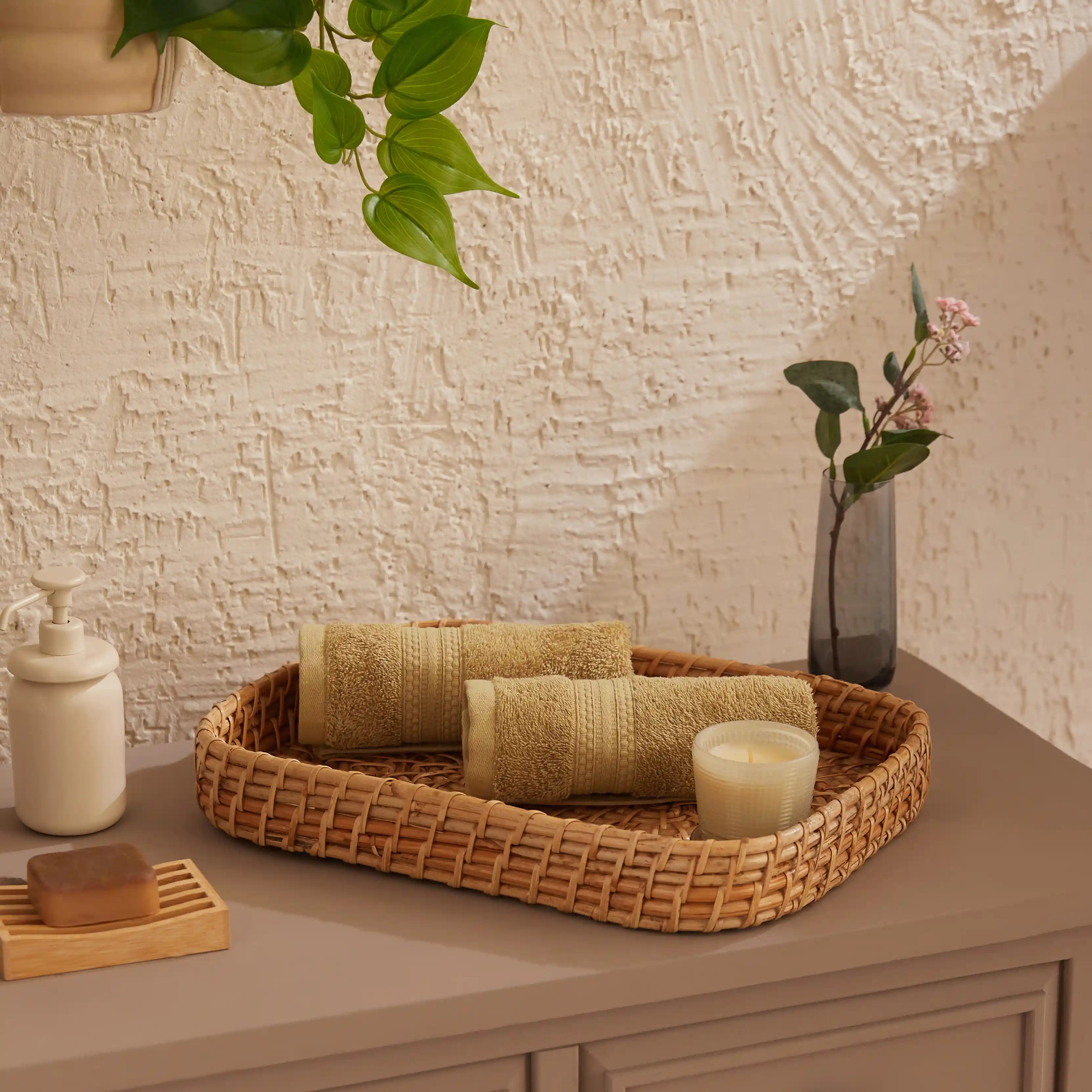 Paleto 100% Cotton Hand Towel Beige / Hand Towel (40cm x 60cm)