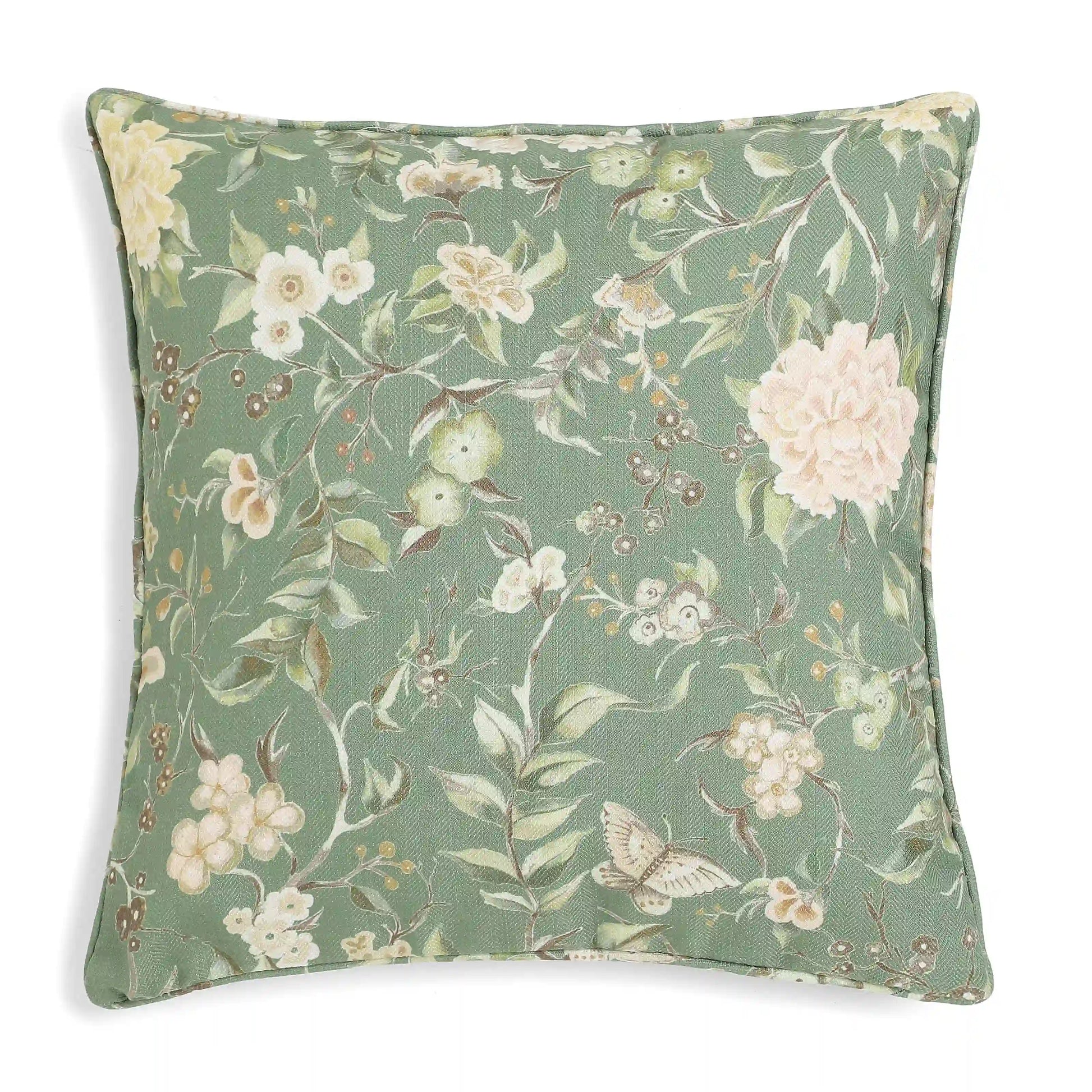 Espricia Printed Cushion Cover | Gardenia Herbal Green / Cushion Cover (41cm x 41cm)