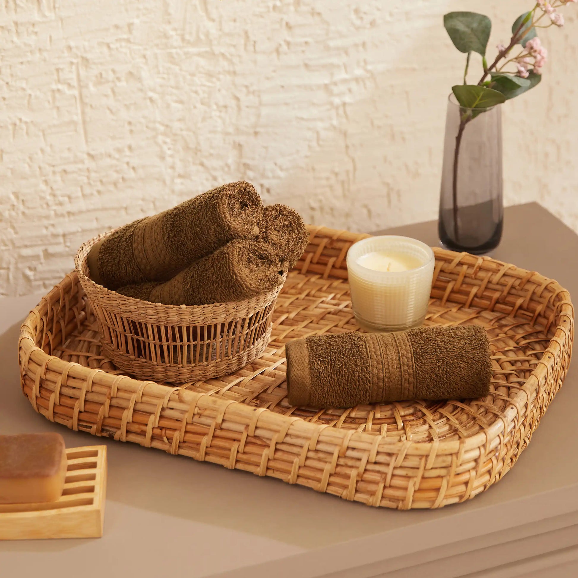 Paleto 100% Cotton Face Towel - Pack Of 4 Chocolate / Face Towel (30cm x 30cm)
