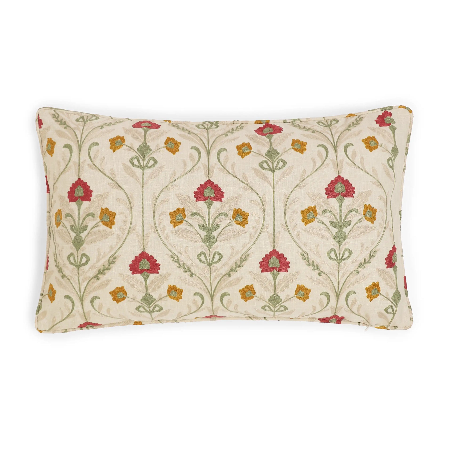 Espricia Embroidered Cushion Cover | Saanjh Merlot / Cushion Cover (41cm x 66cm)