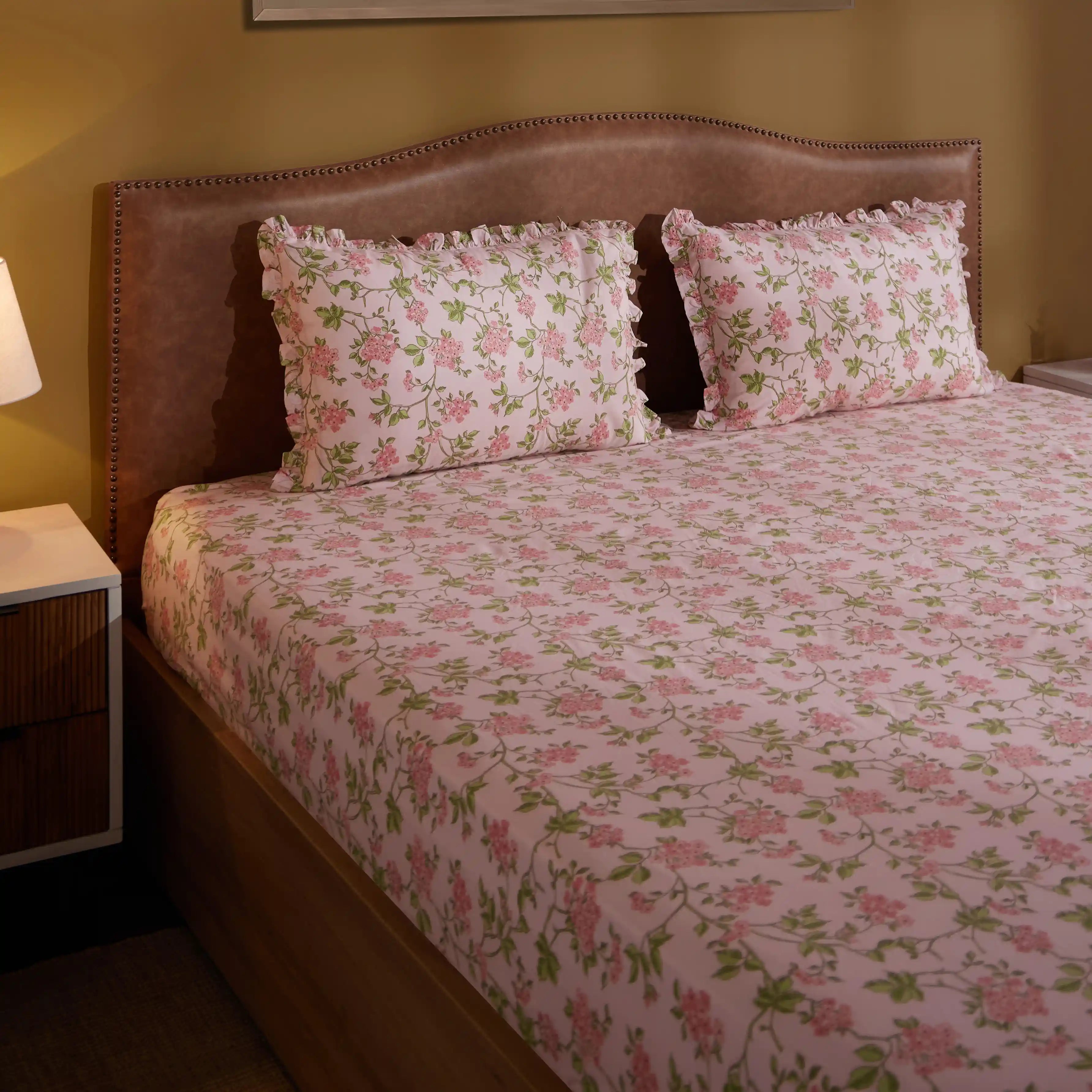 Bloomshire Luxe 100% Cotton Bedsheet Set Pink / Super King