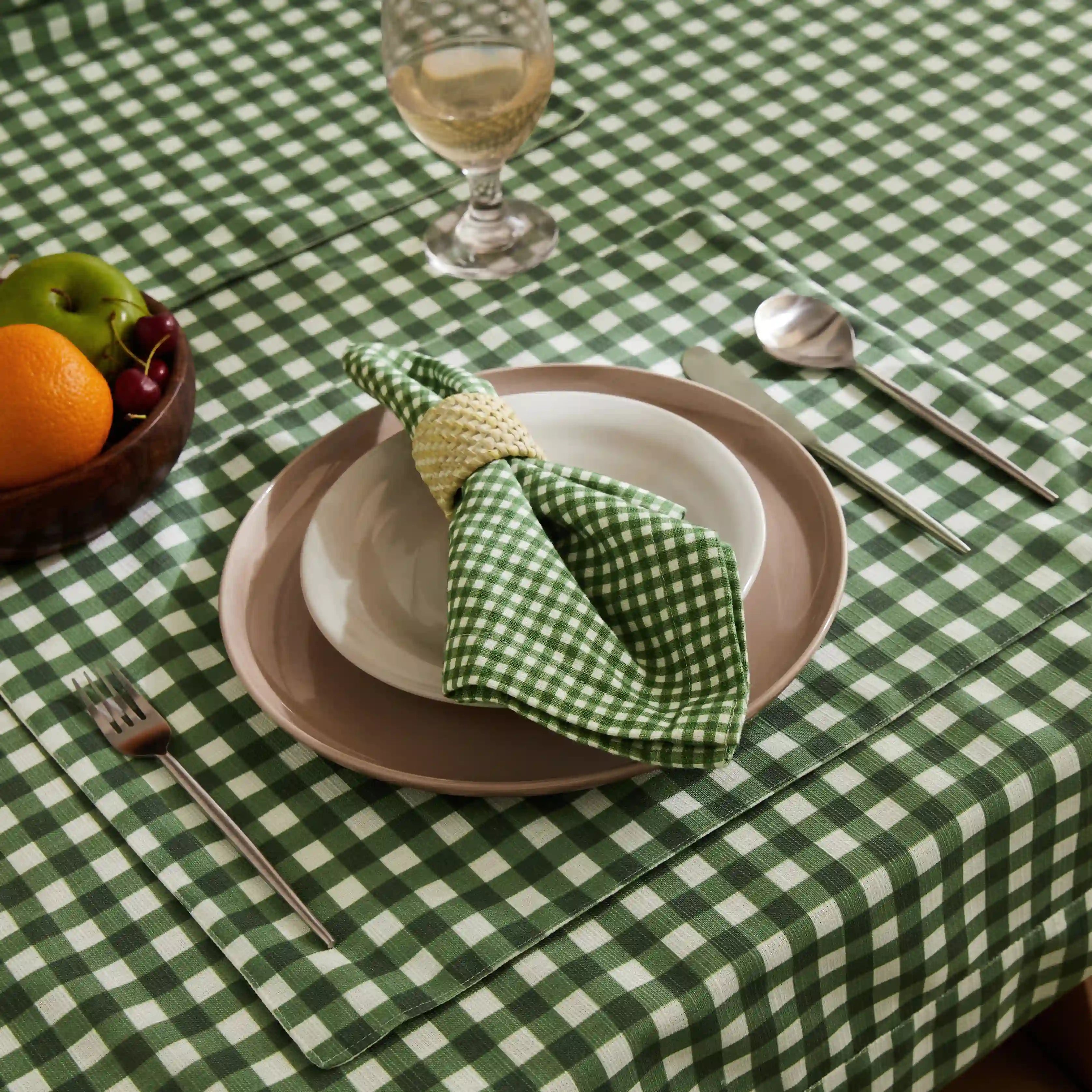 Nonna's Home 100% Polyester Table Cloth Small Rosemary Gingham / Table Cloth (150cm x 200cm)