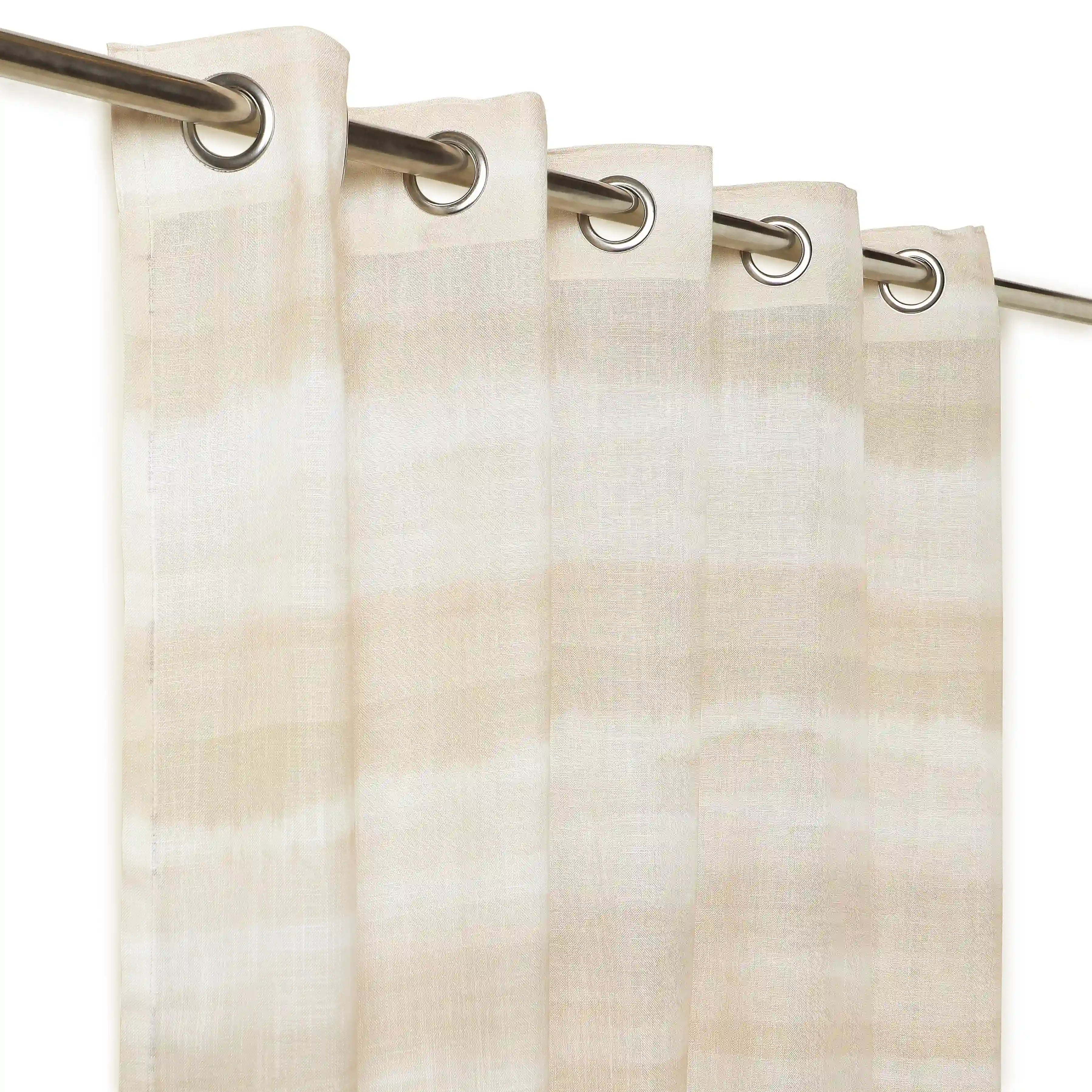 Meriga Set Of 2 Sheer Readymade Curtains | 
Ethereal Waves Opal / Door (7ft X 4.4ft)