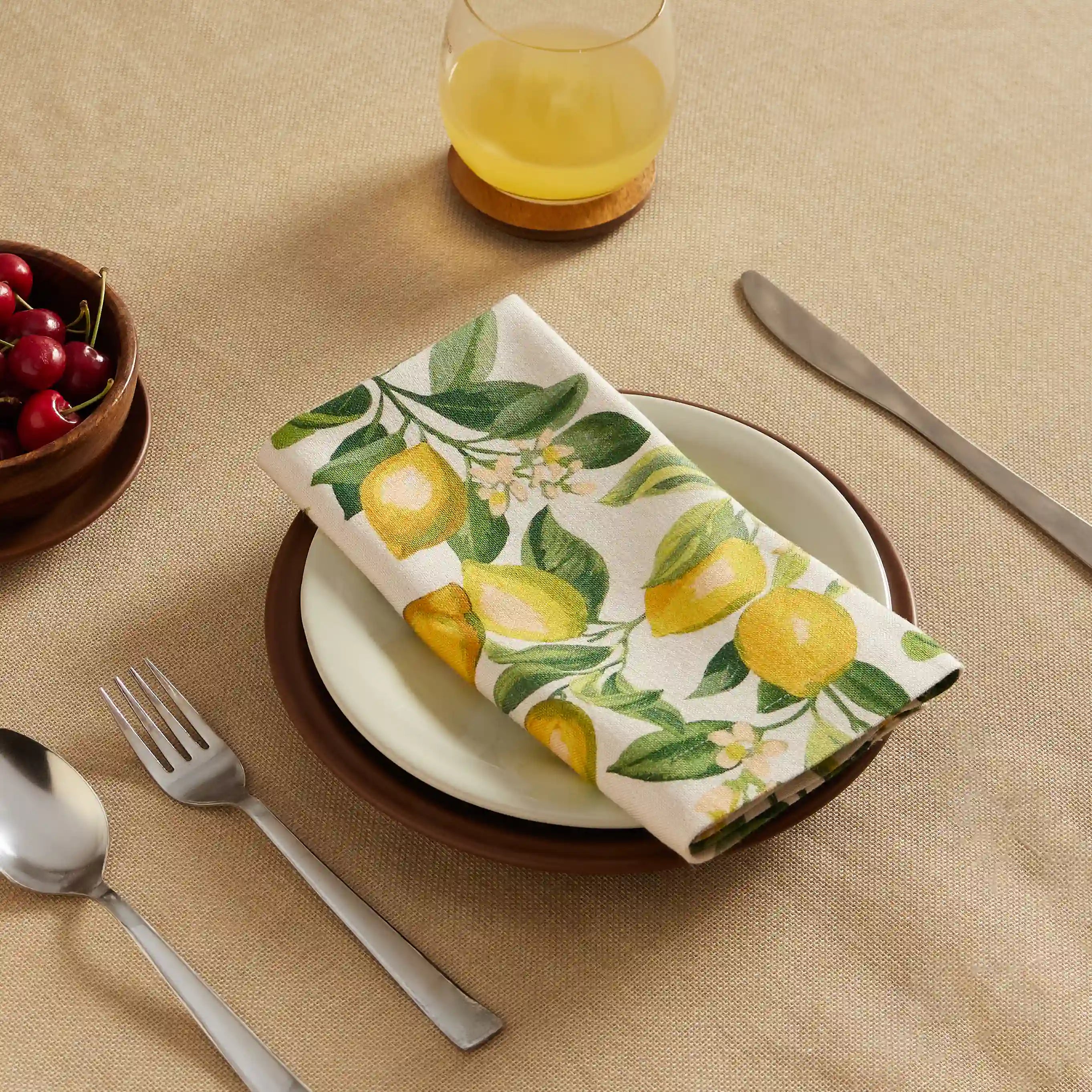 Nonna's Home 100% Cotton Table Napkin Set Lemon Zest / Pack of 6