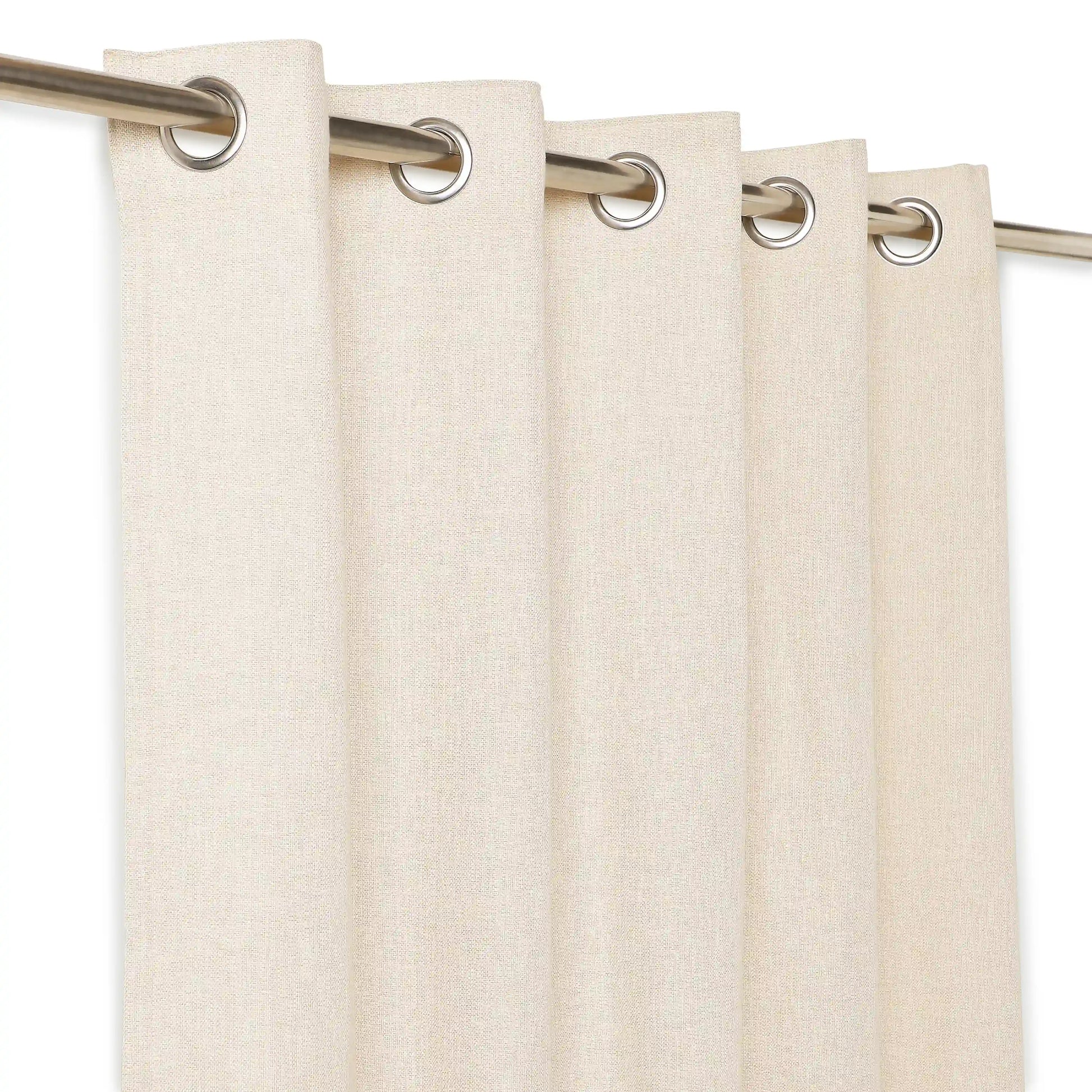 Paleto Set Of 2 Solid Readymade Curtains | Earthen Hues Parchment / Window (5ft X 4.4ft)