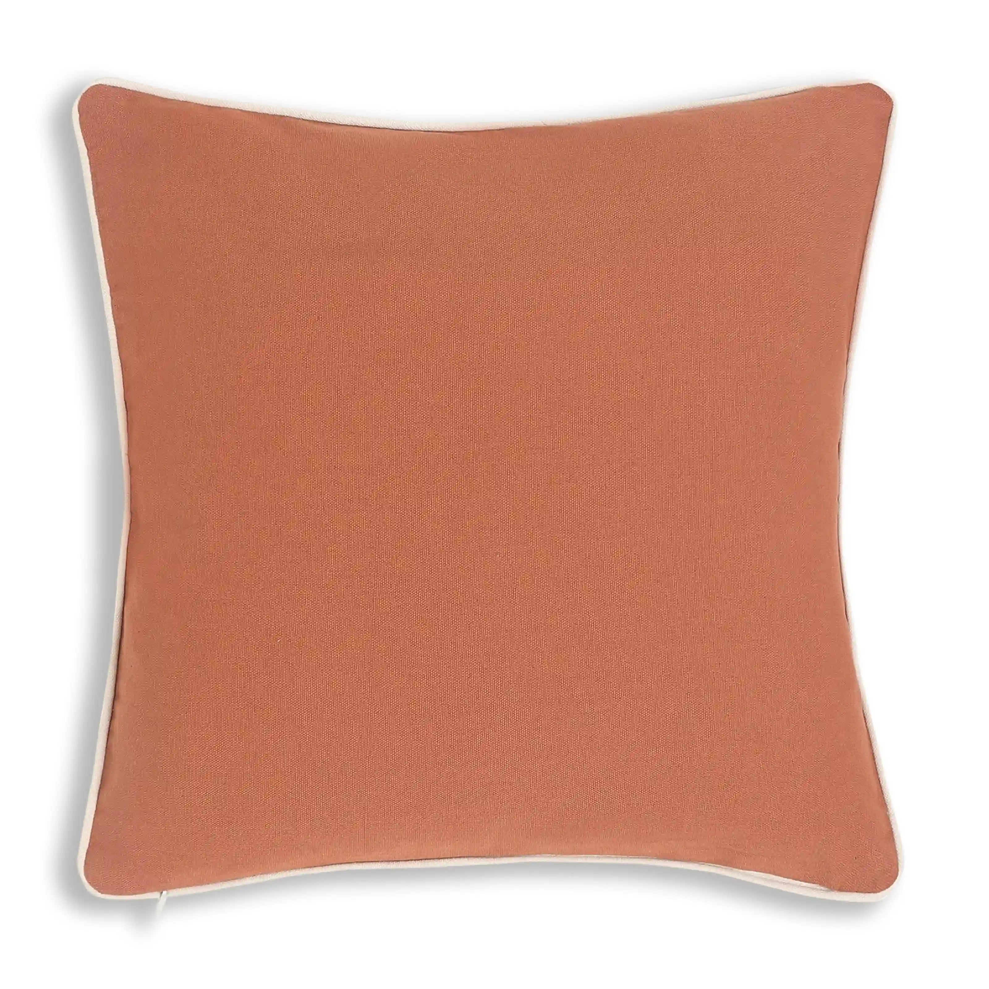 Espricia Embroidered Cushion Cover | Tile & Thread Burnt Orange / Cushion Cover (41cm x 41cm)