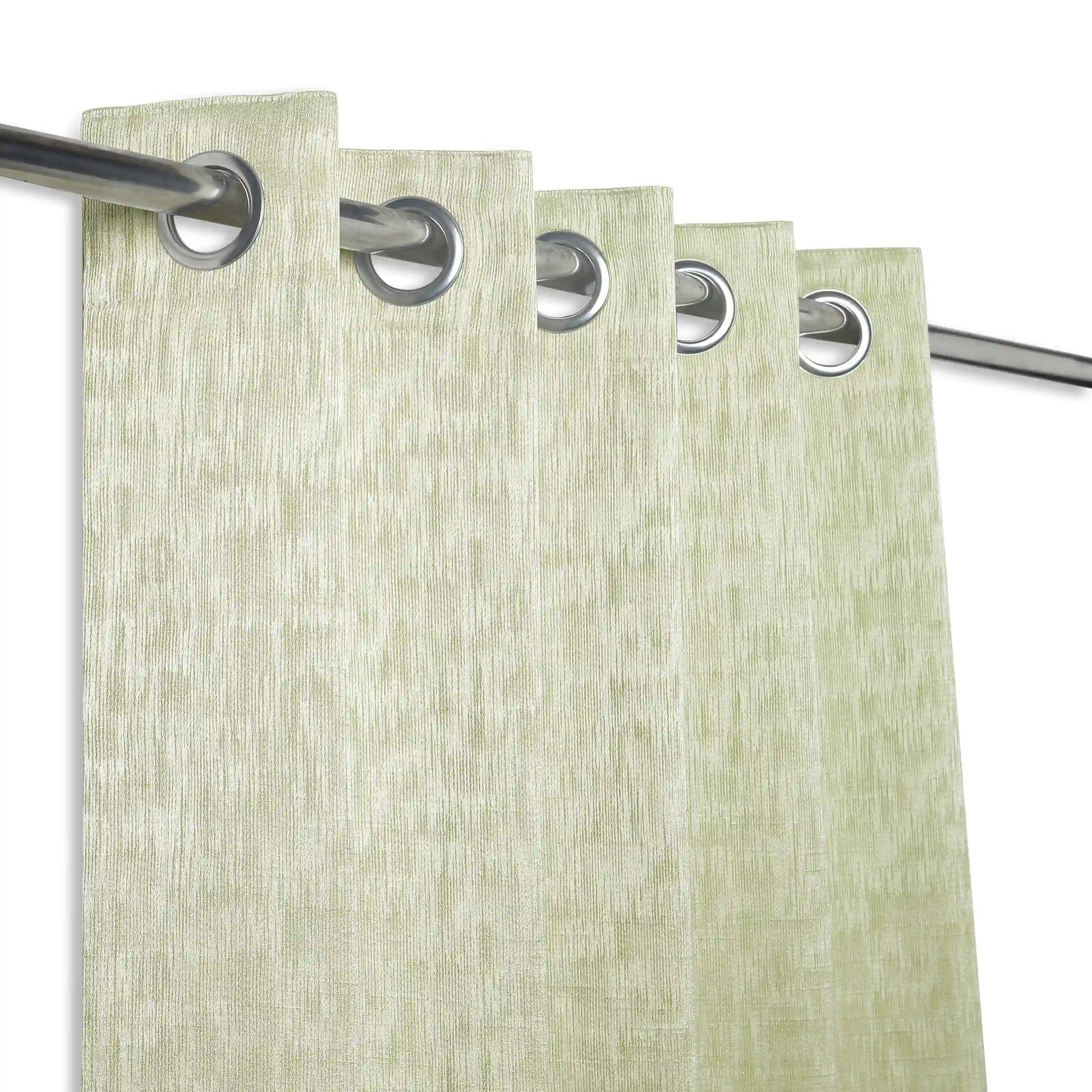 De Jacquard - Classic Set Of 2 Jacquard Readymade Curtains | Urban Melange Beige / Door (7ft X 4.4ft)
