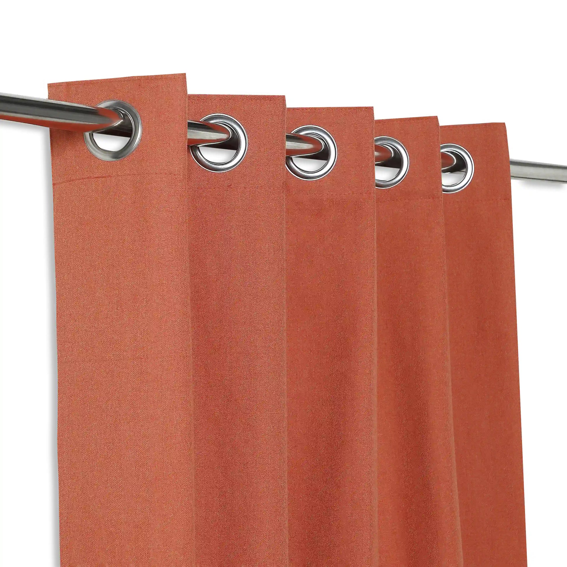 Pelushe Set Of 2 100% Cotton Solid Readymade Curtains | Everyday Hues Spice / Window (5ft X 4.4ft)