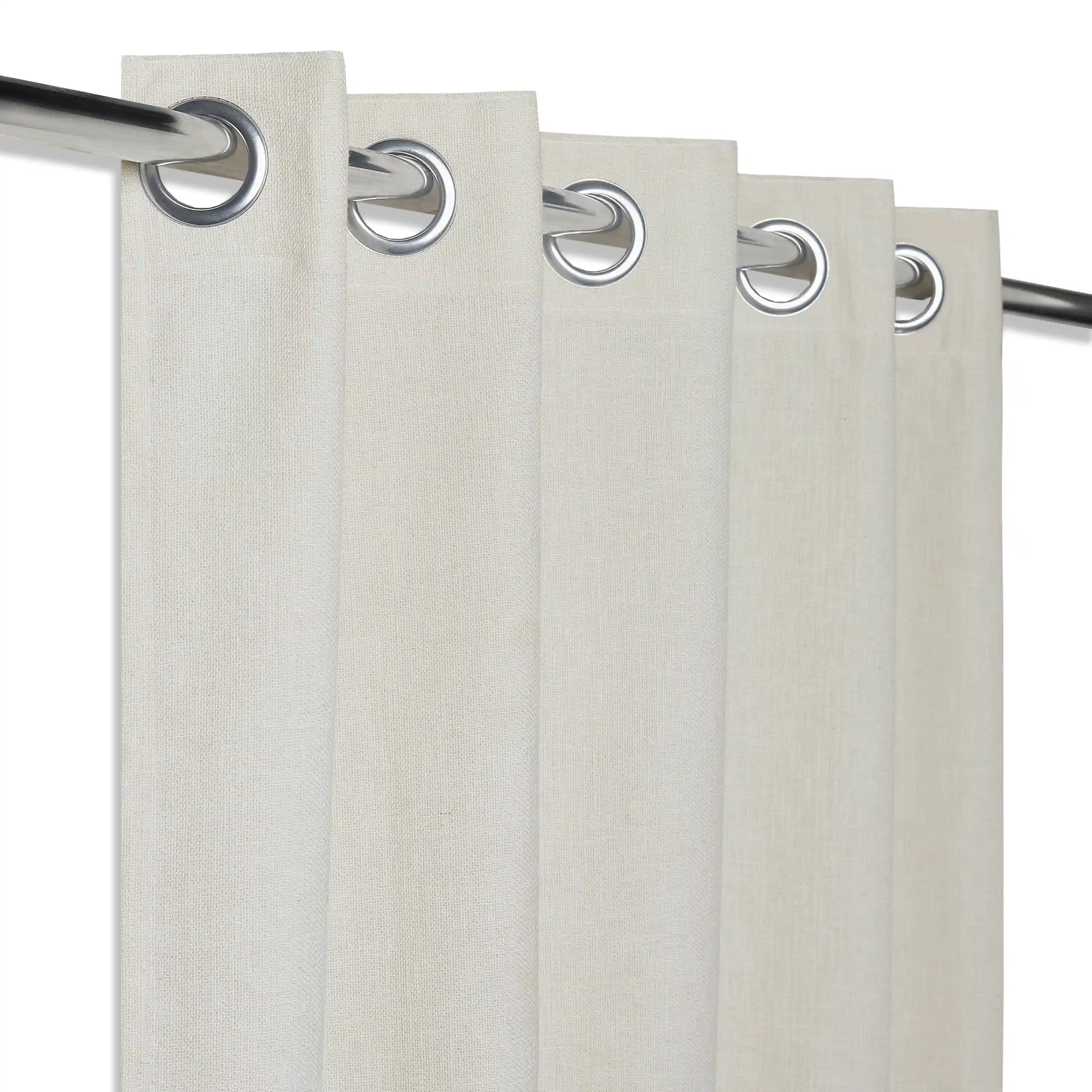 Paleto Set Of 2 Solid Readymade Curtains | Monochrome Play Snow / Door (7ft X 4.4ft)