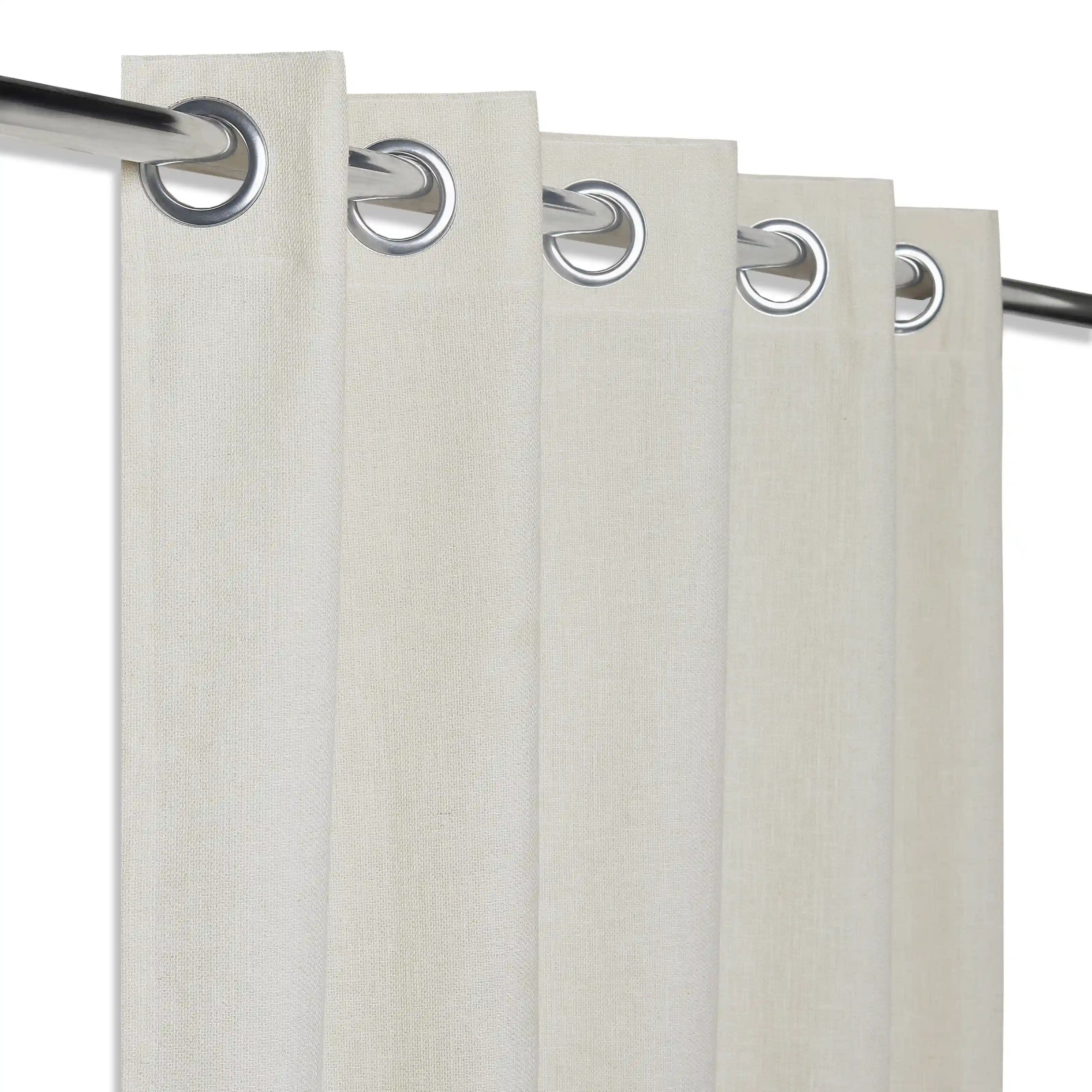 Paleto Set Of 2 Solid Readymade Curtains | Monochrome Play Snow / Door (7ft X 4.4ft)