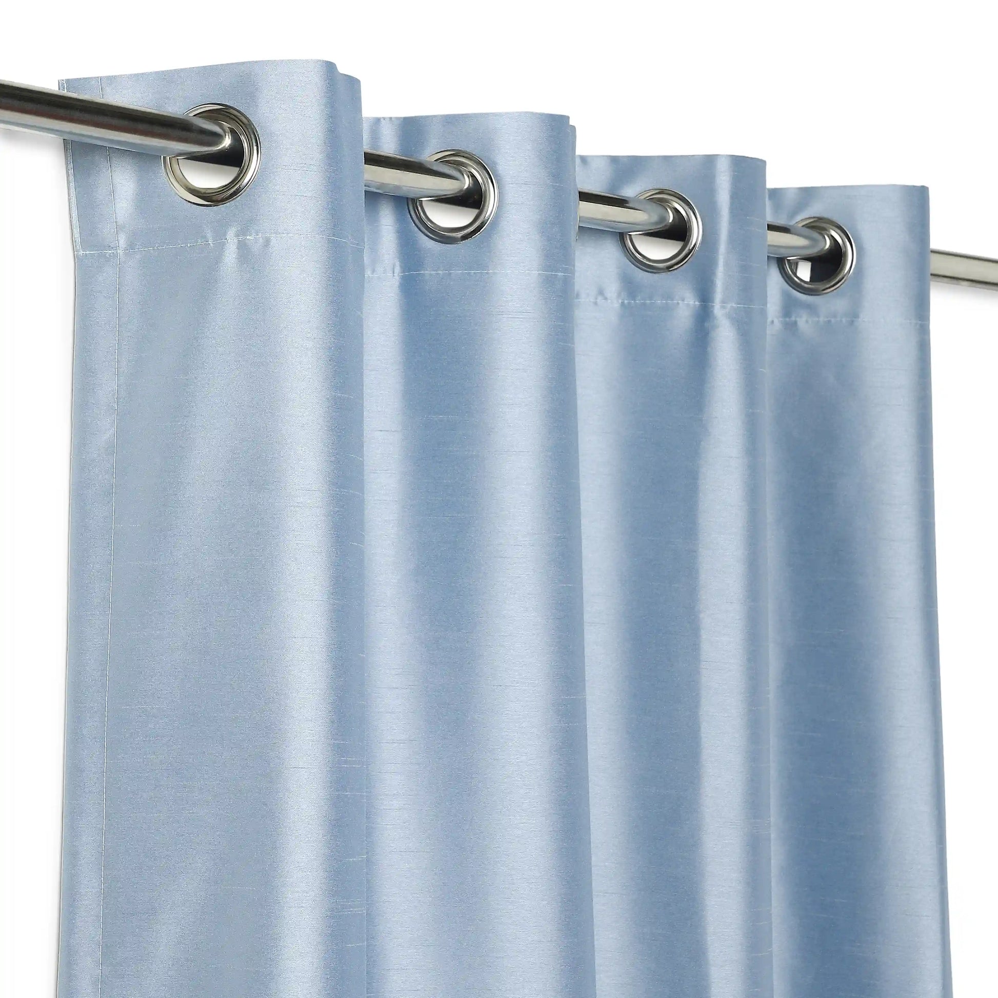 Paleto Set Of 2 Solid Readymade Curtains | Pure Hues Coastal Blue / Door (4.25ft X 7.22ft)