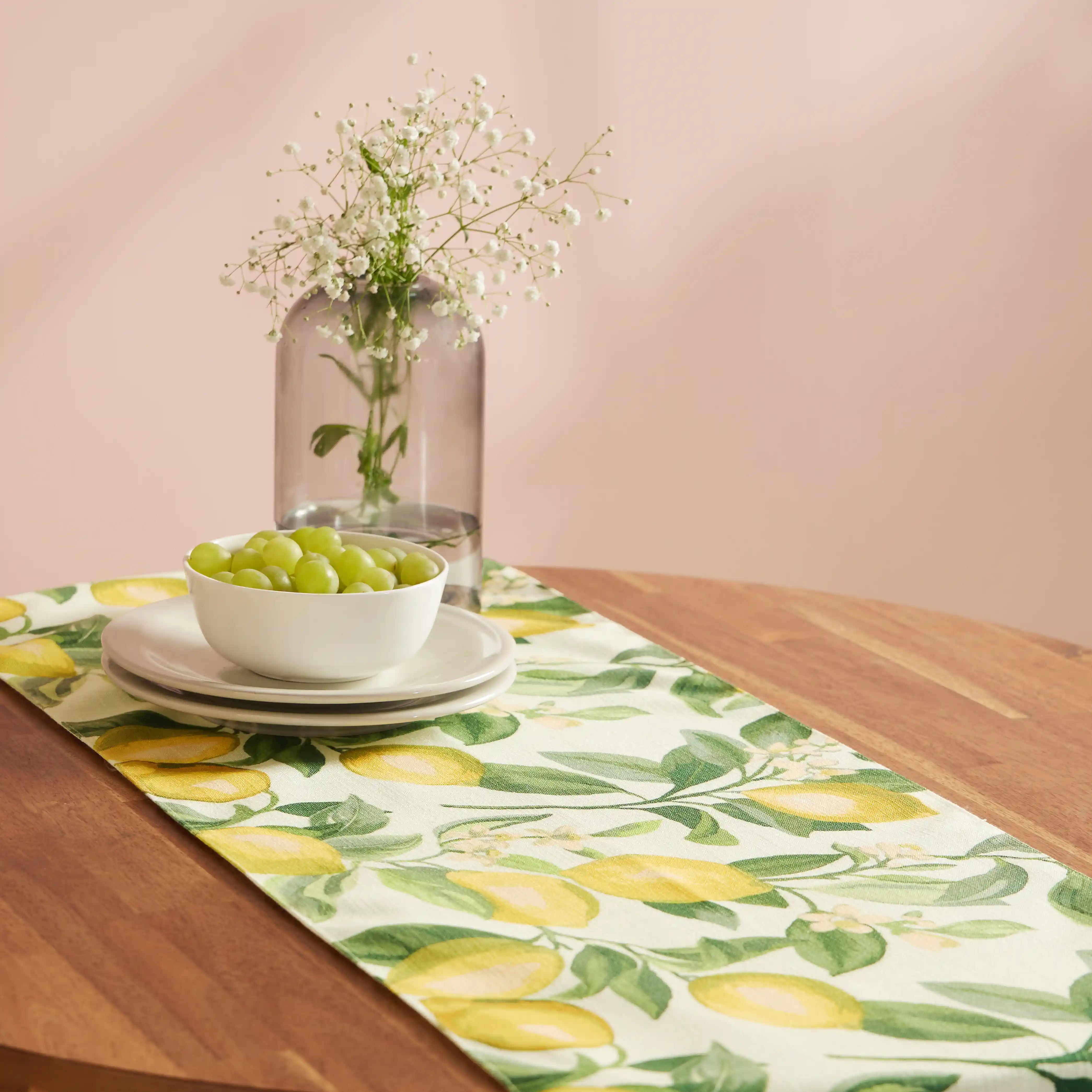 Nonna's Home 100% Polyester Table Runner Lemon Zest / Table Runner (34cm x 120cm)