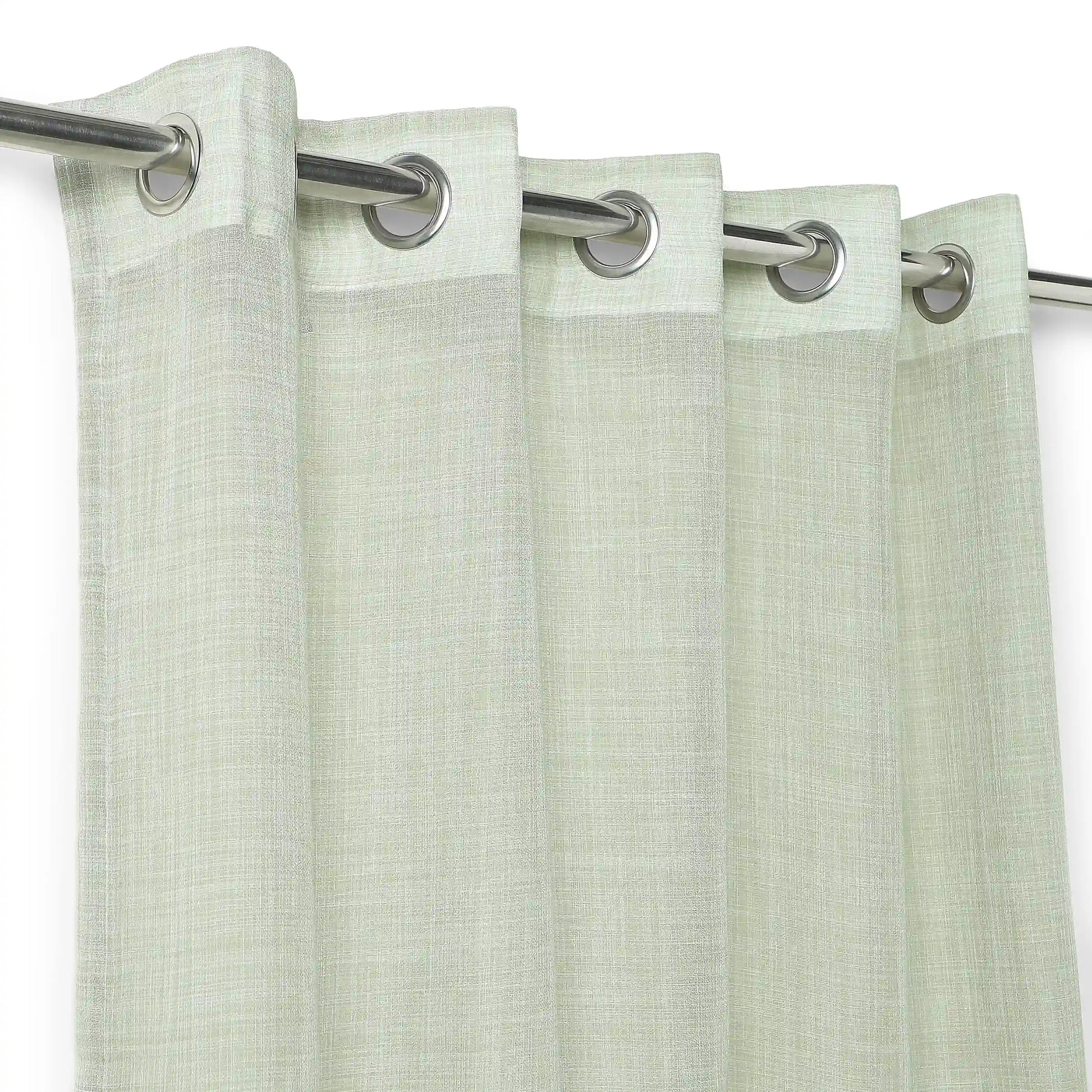 Velina Set Of 2 Sheer Readymade Curtains | 
Earthbound Seagrass / Window (5ft X 4.4ft)