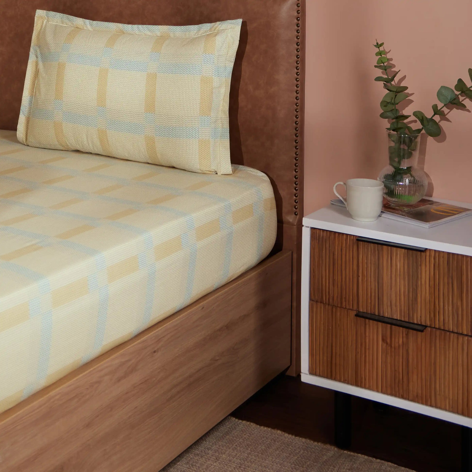 Threadscapes Printed Bedsheet Set-Sand Sand / Single