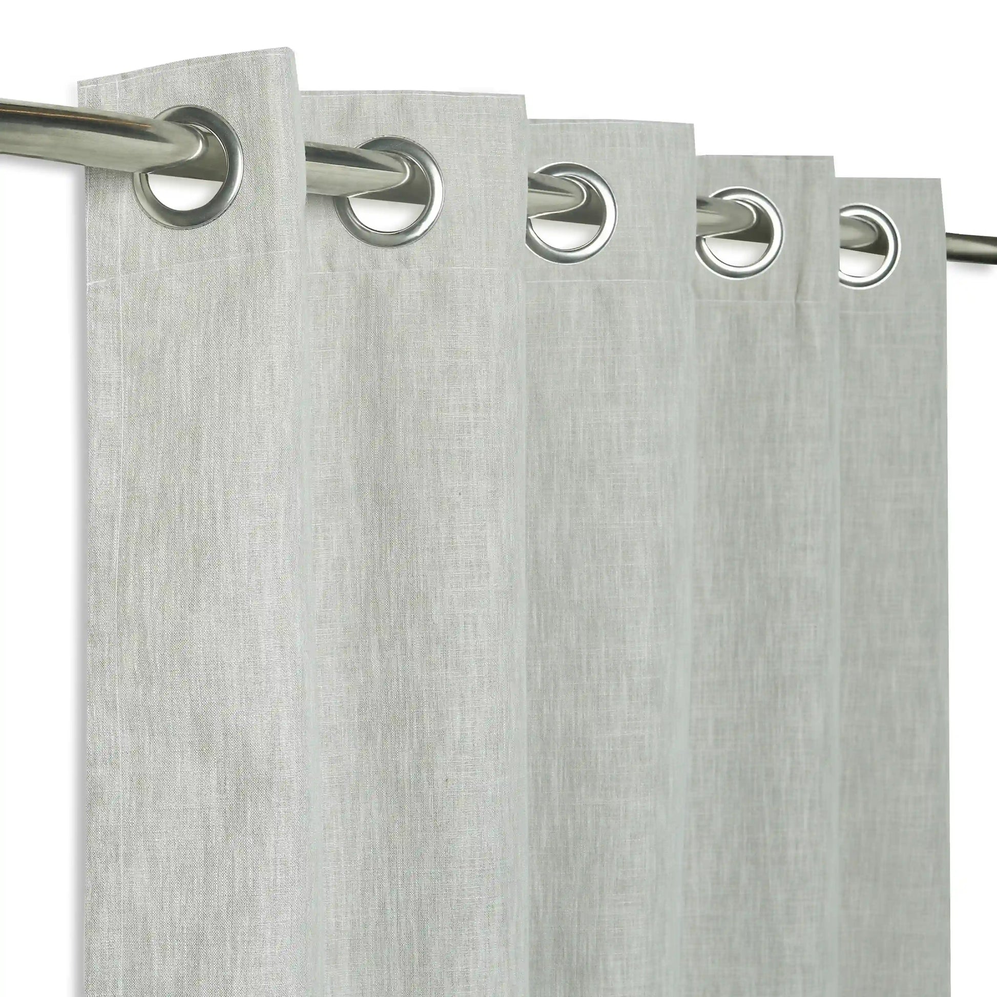 Paleto Set Of 2 Solid Readymade Curtains | Monochrome Play Fossil / Window (5ft X 4.4ft)