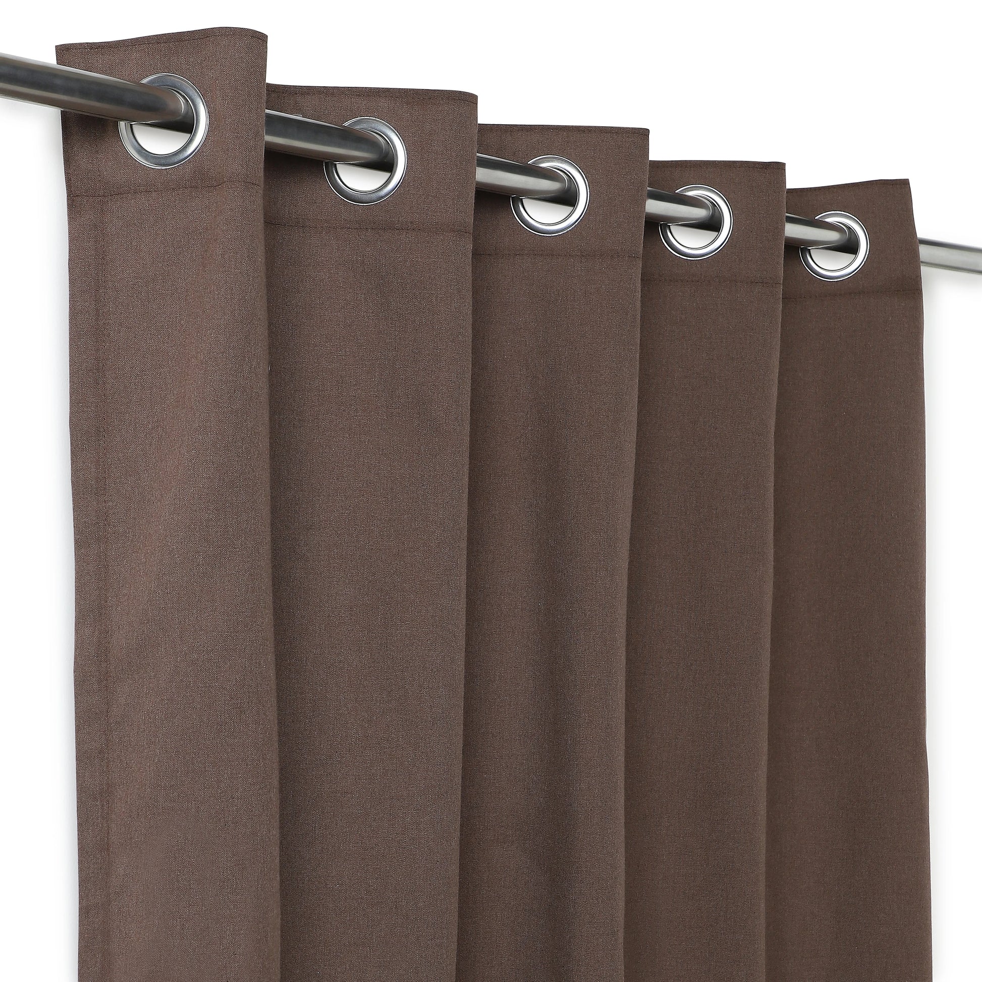 Pelushe Set Of 2 100% Cotton Solid Readymade Curtains | Everyday Hues Woodsmoke / Door (7ft X 4.4ft)