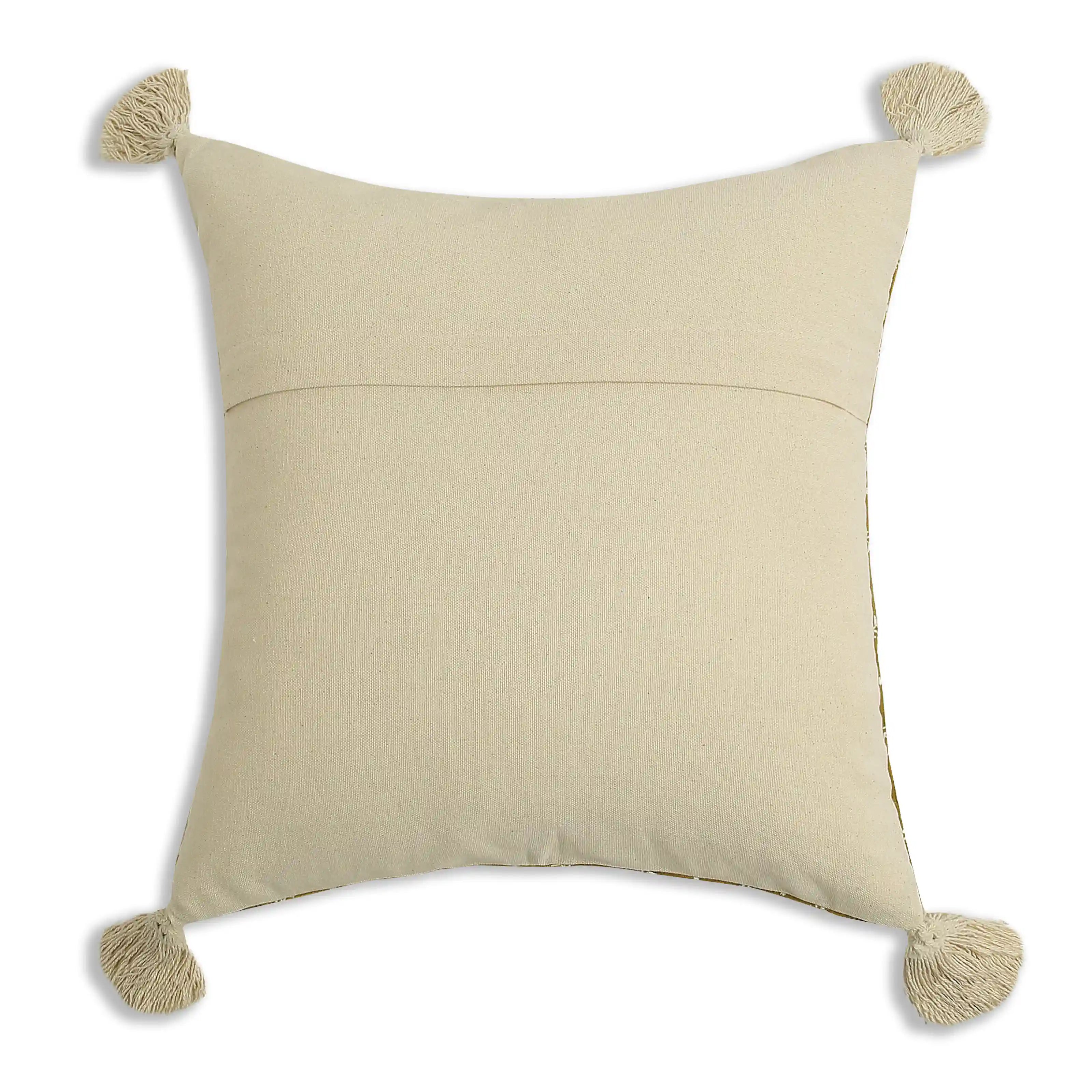 Vissencia Embroidered Cushion Cover | Tana Bana Olive Moss / Cushion Cover (41cm x 41cm)
