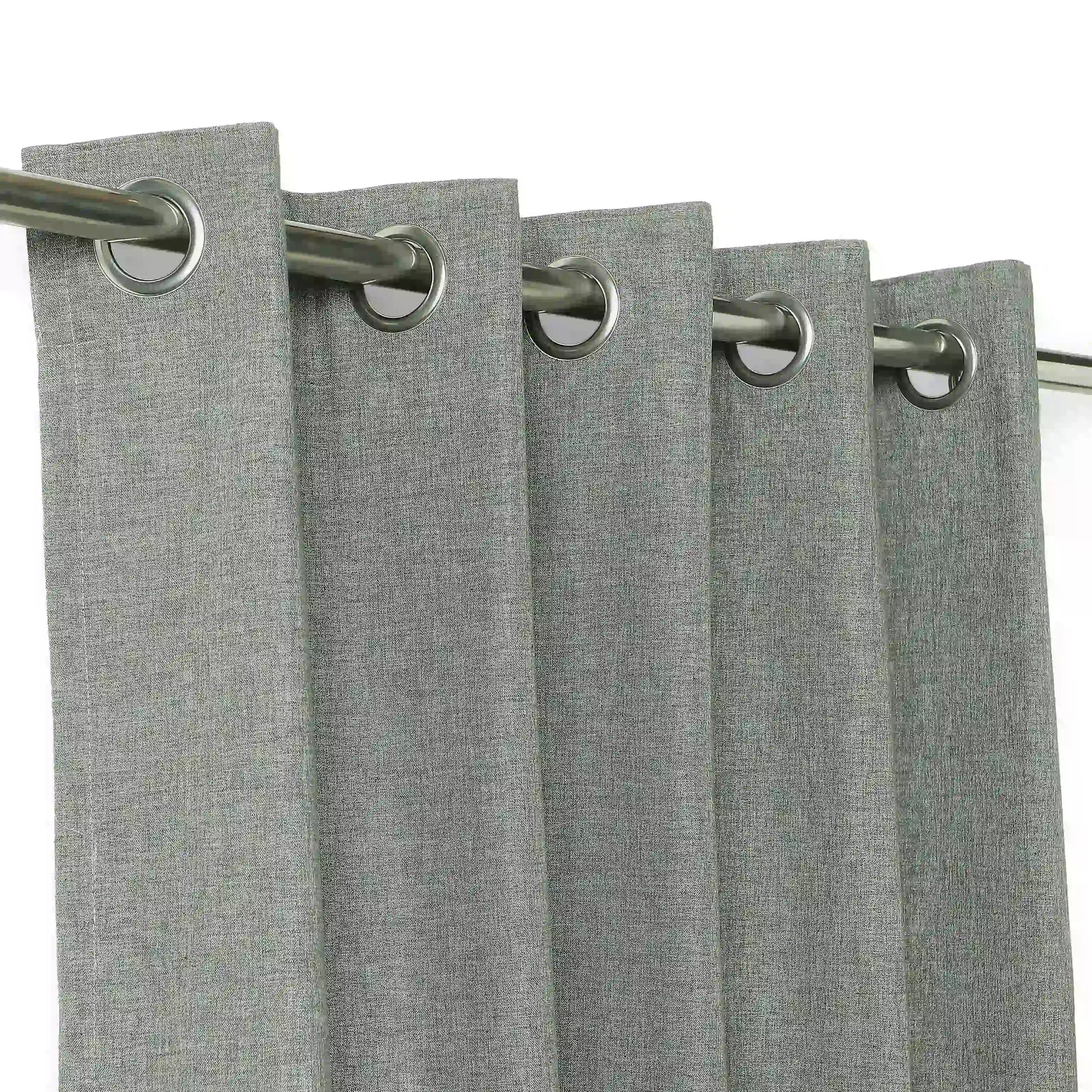 Paleto Set Of 2 Solid Readymade Curtains | Monsoon Hues Slate / Door-XL (9ft X 4.4ft)