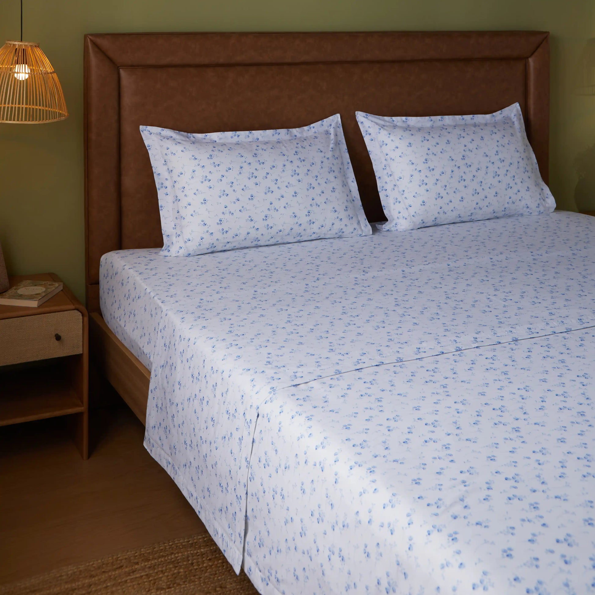 Bloomshire Classic | Everyday Charm Printed Reversible Dohar with Super Soft Flannel Layering-Ocean Blue Ocean Blue / Double