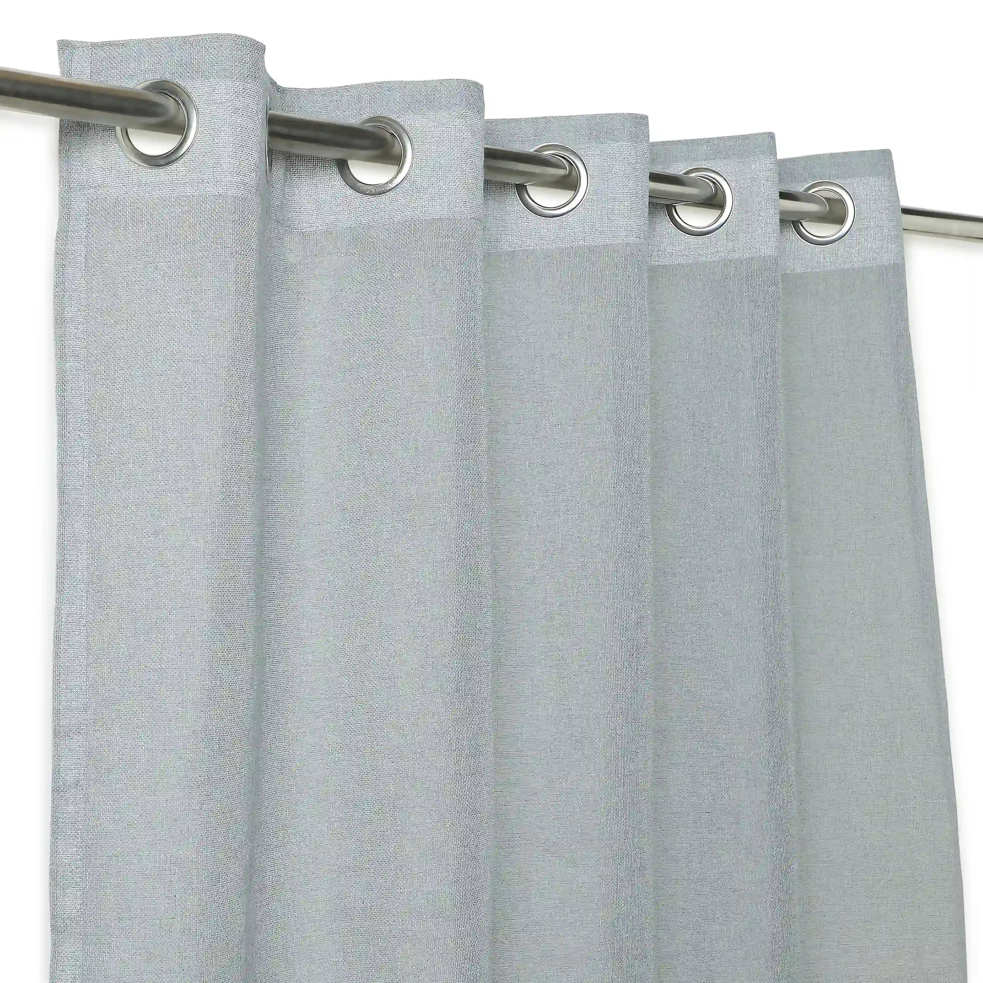 Velina Set Of 2 Sheer Readymade Curtains | 
Sand & Shadow Ash / Door-XL (9ft X 4.4ft)