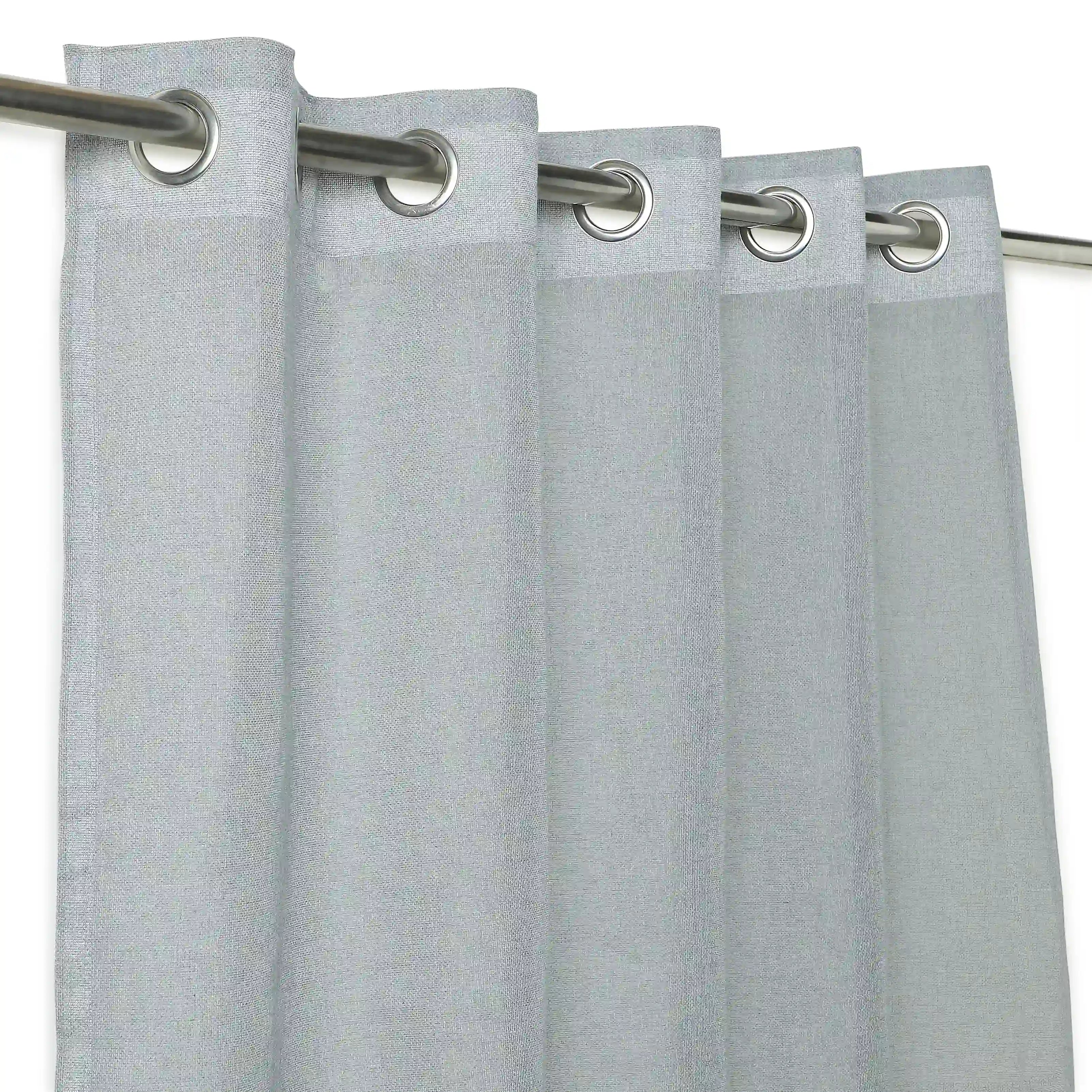 Velina Set Of 2 Sheer Readymade Curtains | 
Sand & Shadow Ash / Door-XL (9ft X 4.4ft)