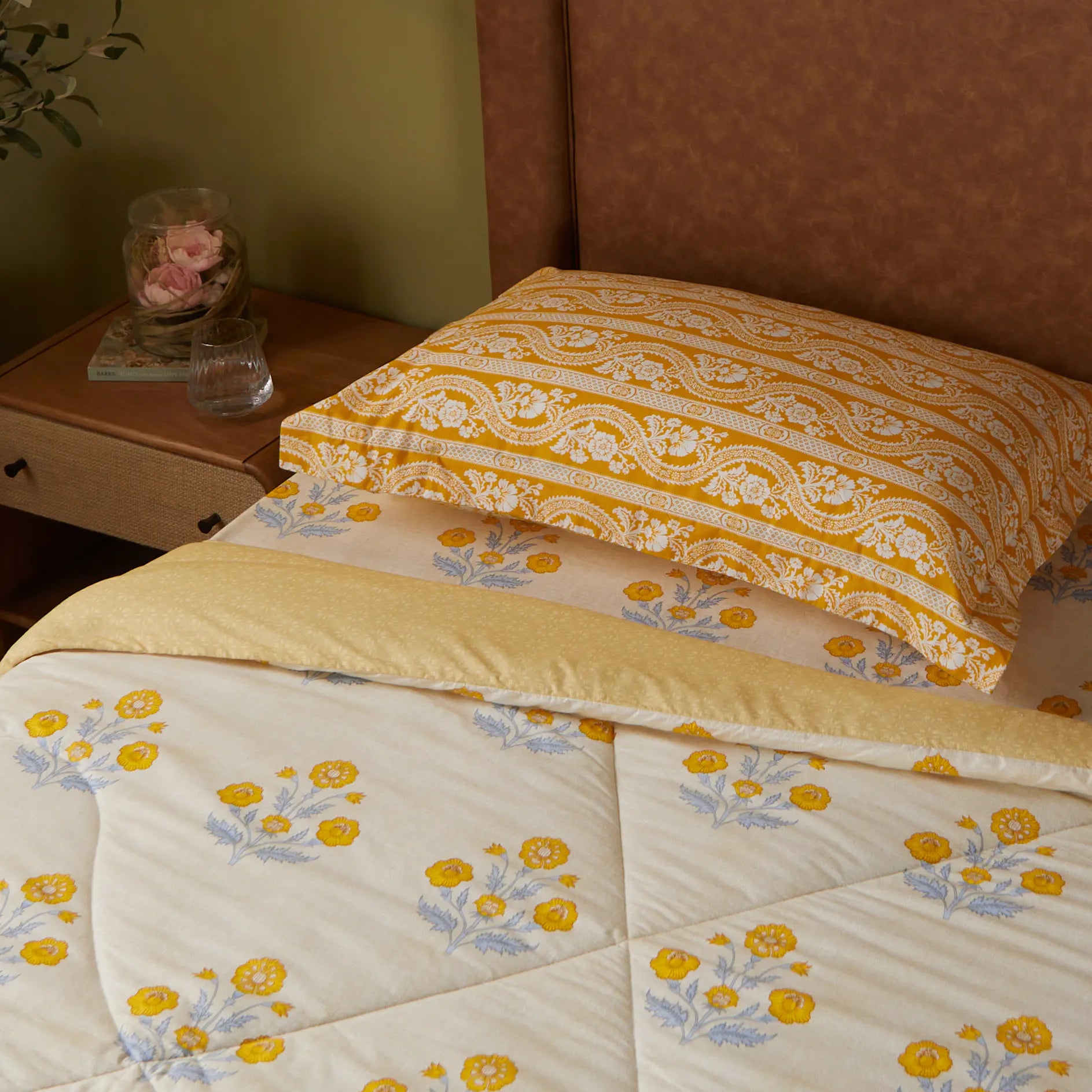 Chippa Lane 100% 120GSM Cotton Comforter Ochre / Single